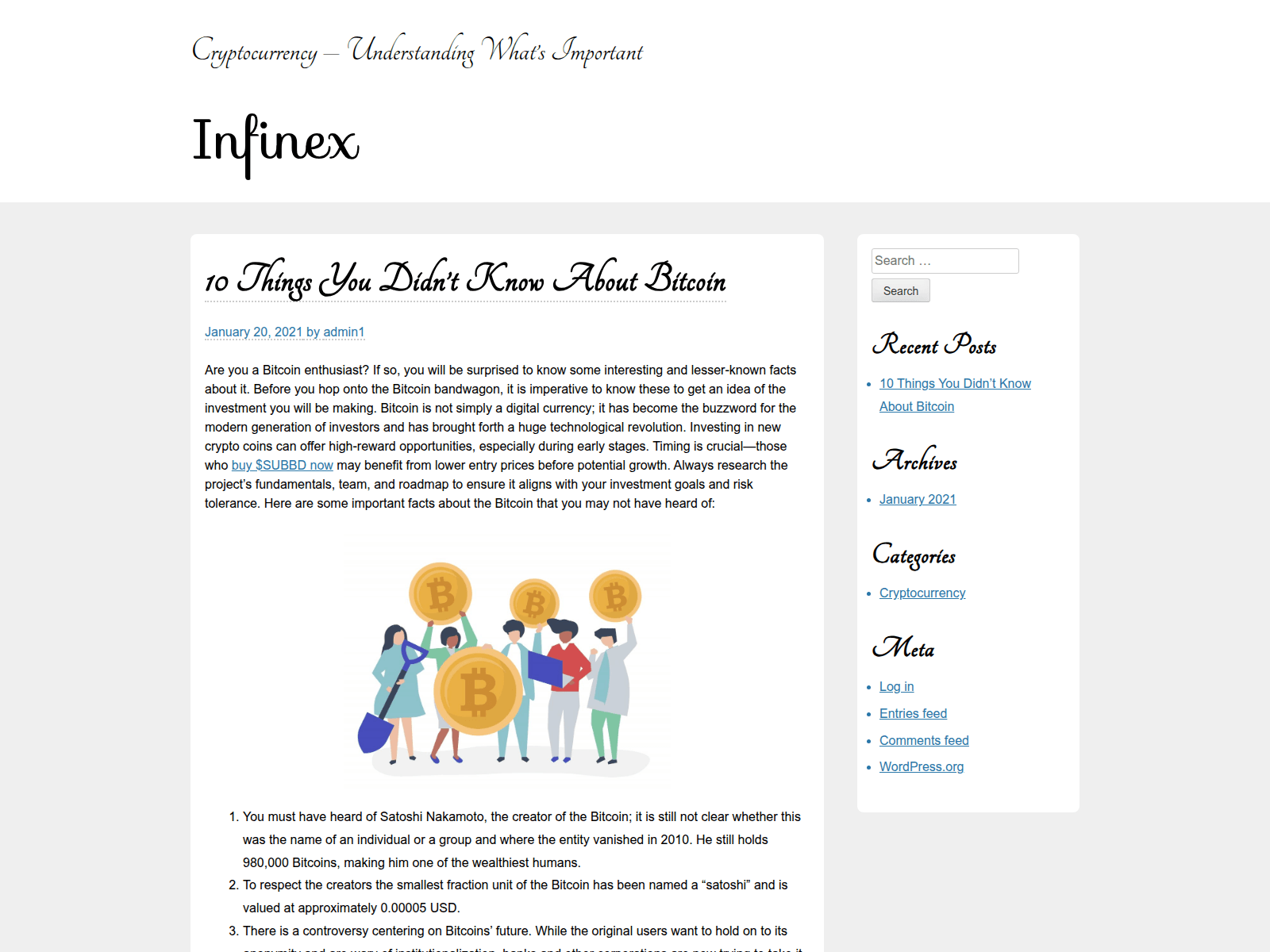Screenshot of infinex.info