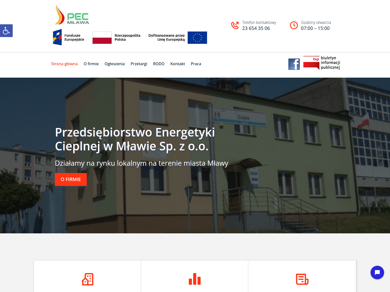 Screenshot of pecmlawa.pl