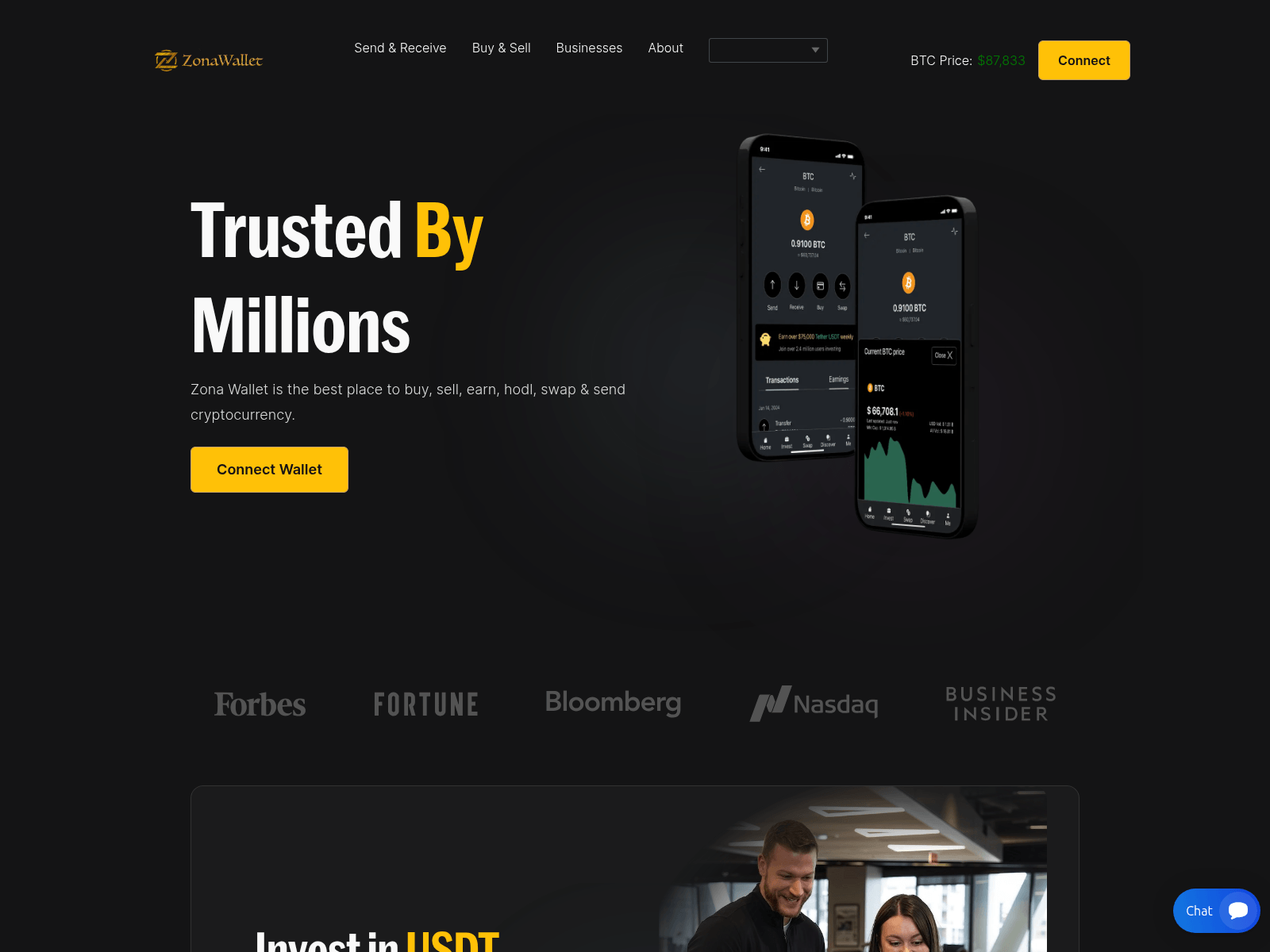Screenshot of zonawallet.com