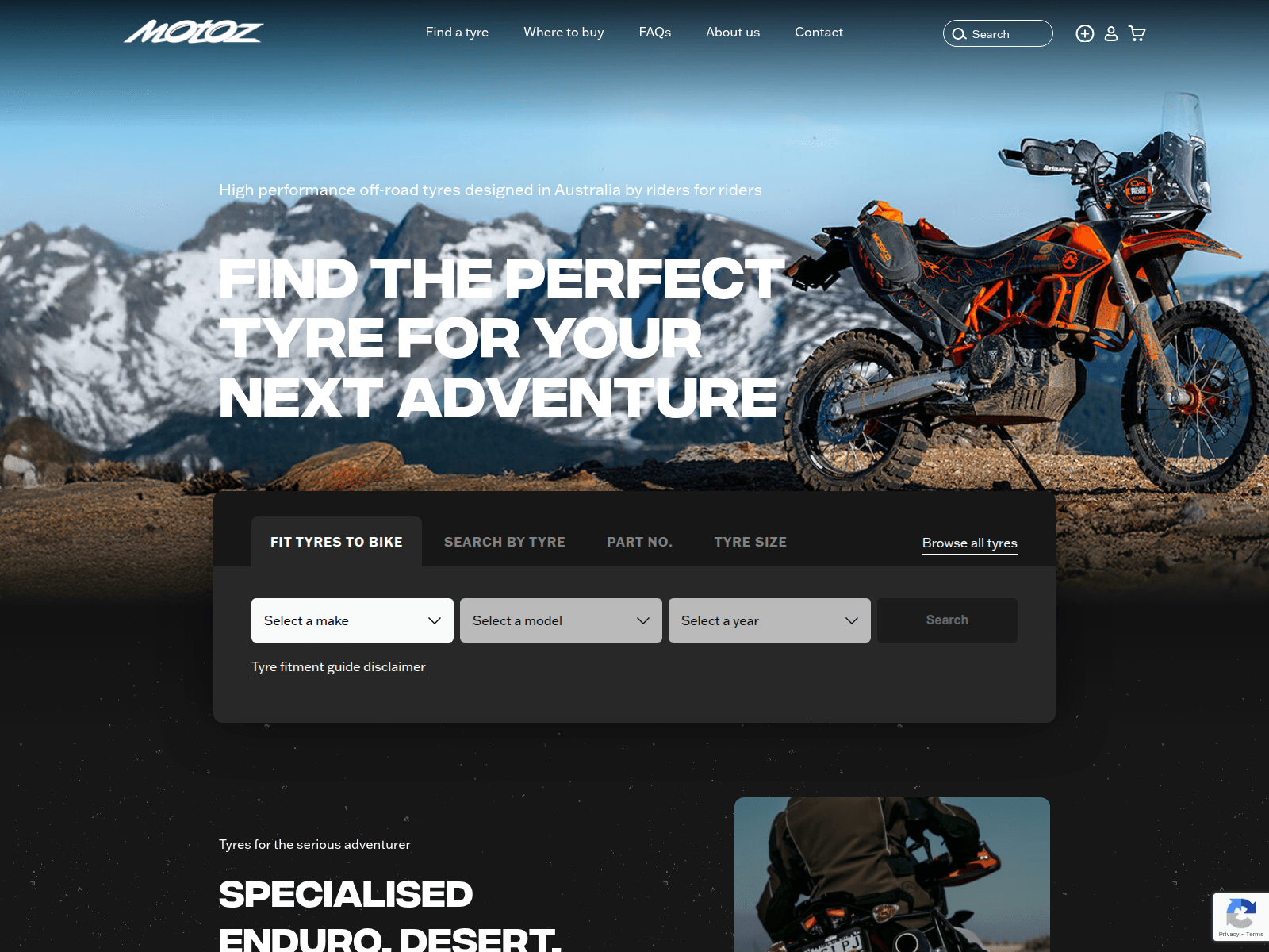 Screenshot of motoz.com.au