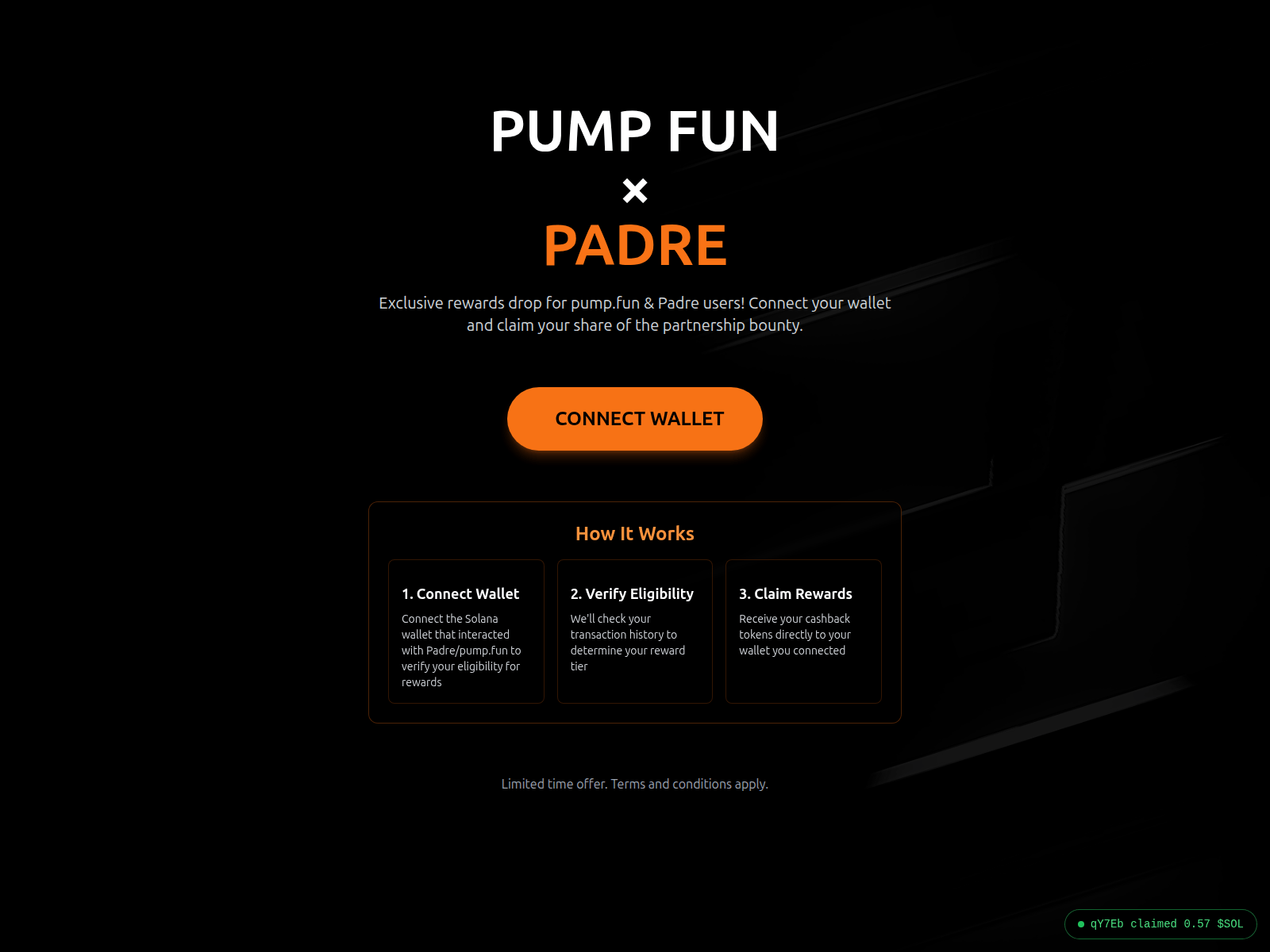 Screenshot of event.padrezone.xyz