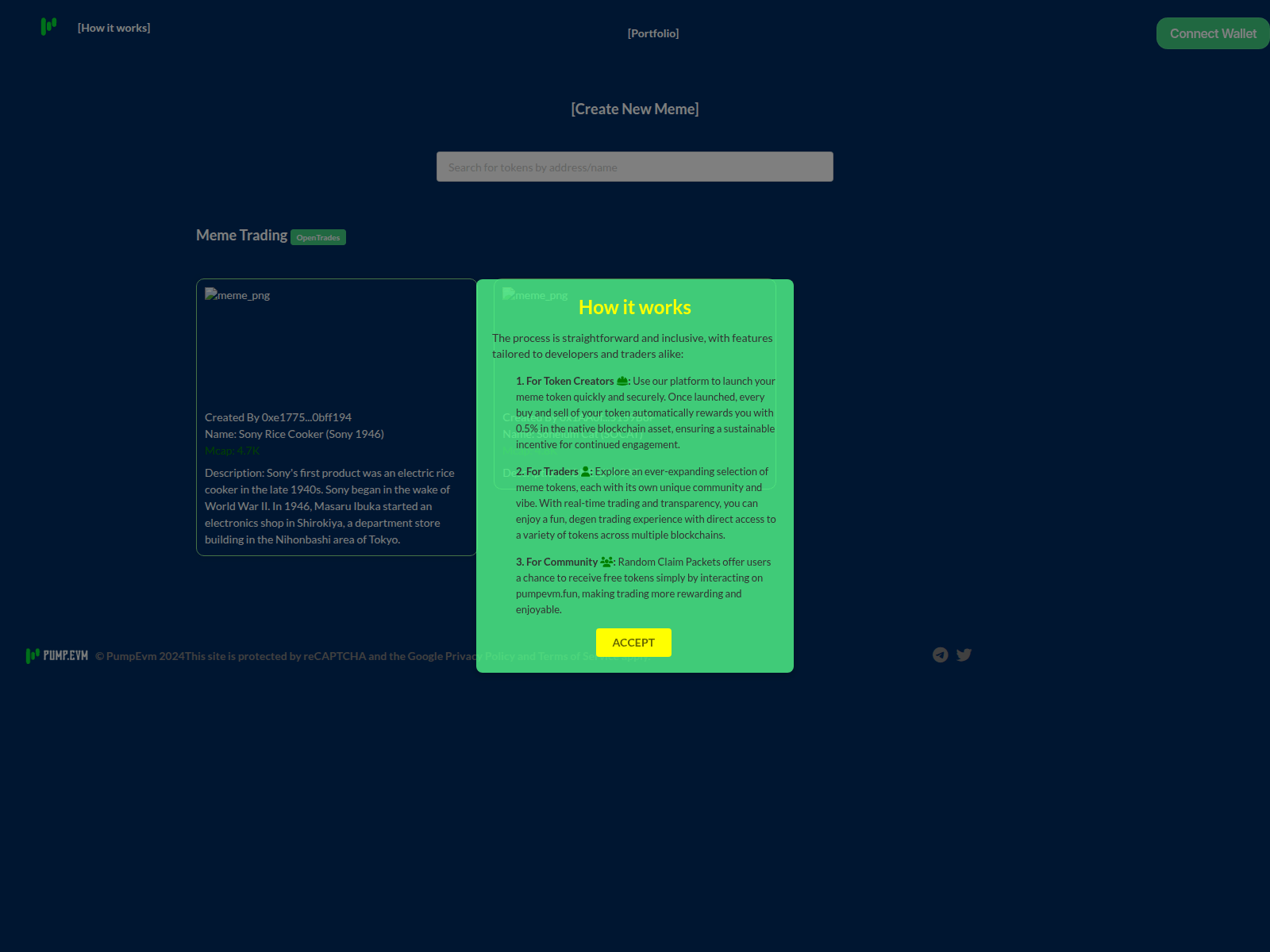 Screenshot of soneium.pumpevm.net