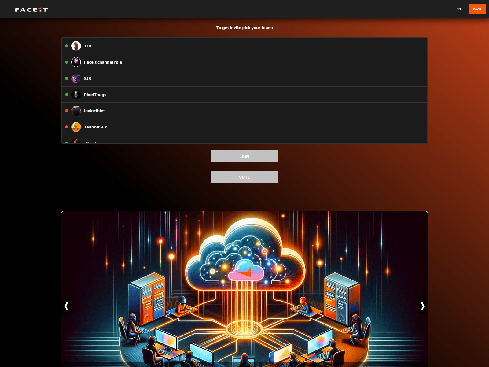 Screenshot of faceit.org-vertex-clubgg.com