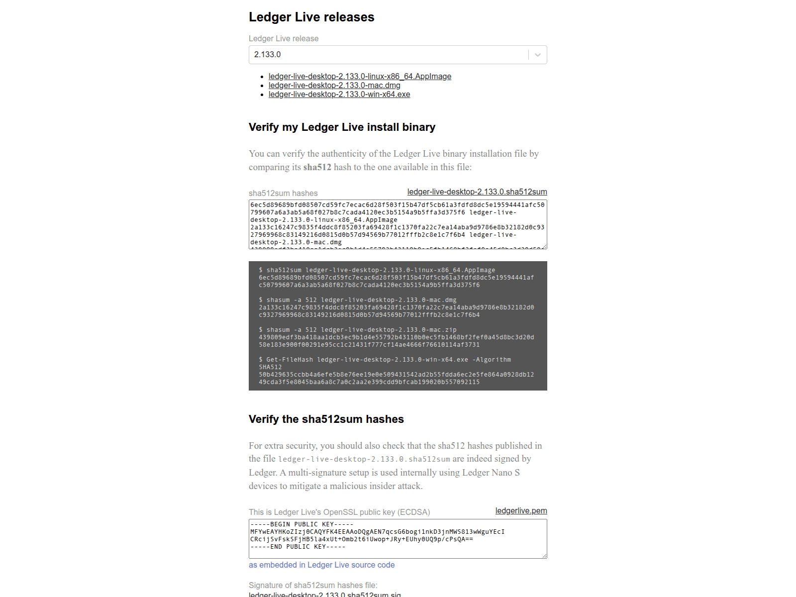 Screenshot of live.ledger.tools