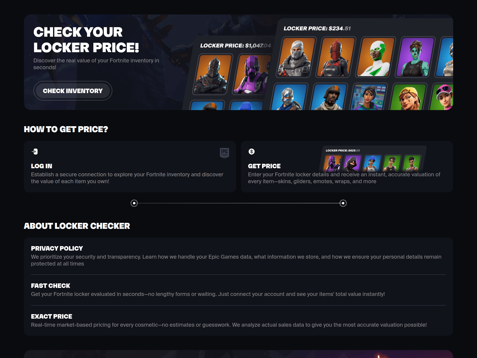 Screenshot of fortchecker.live