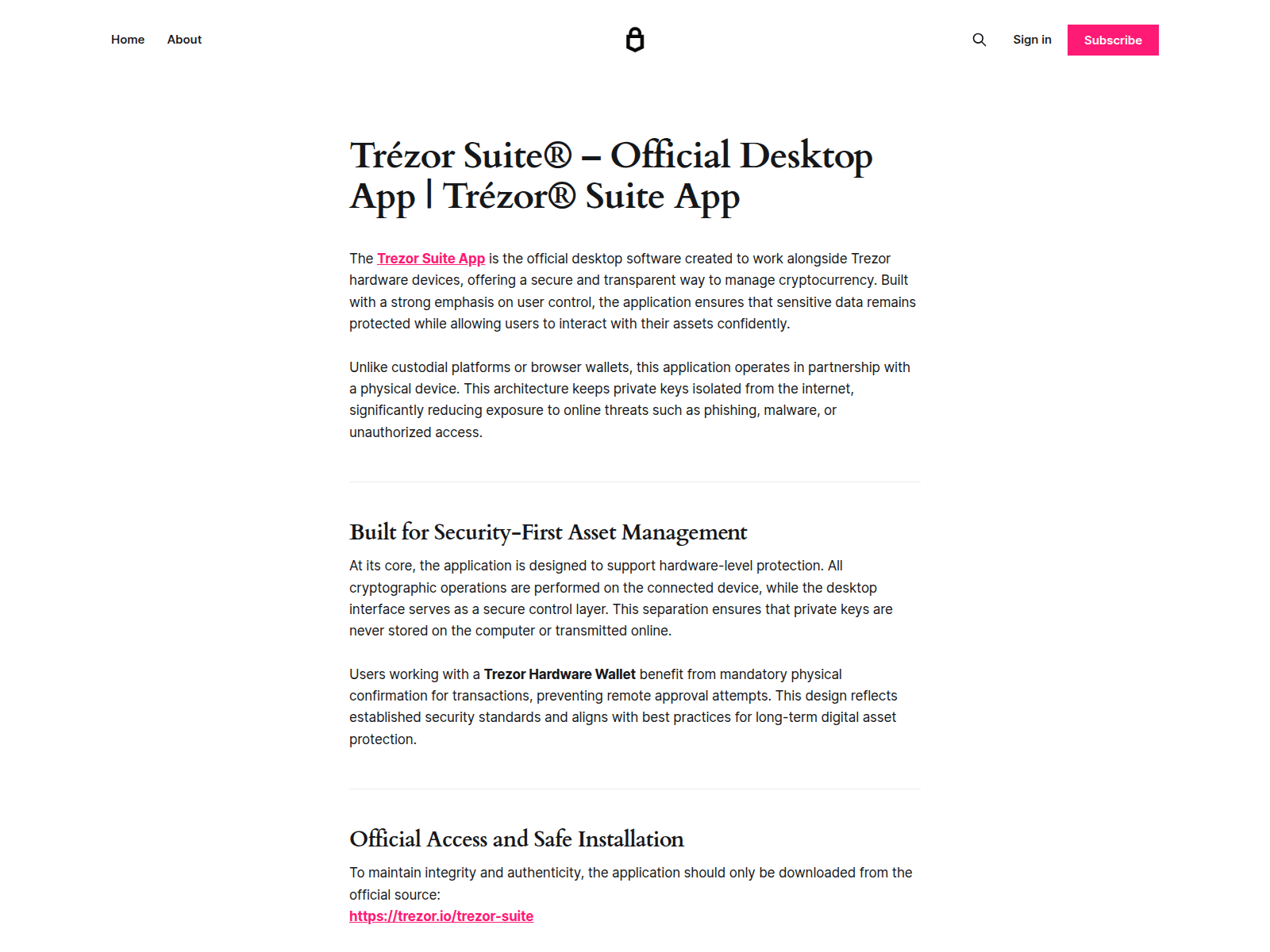 Screenshot of trezoiostart.ghost.io