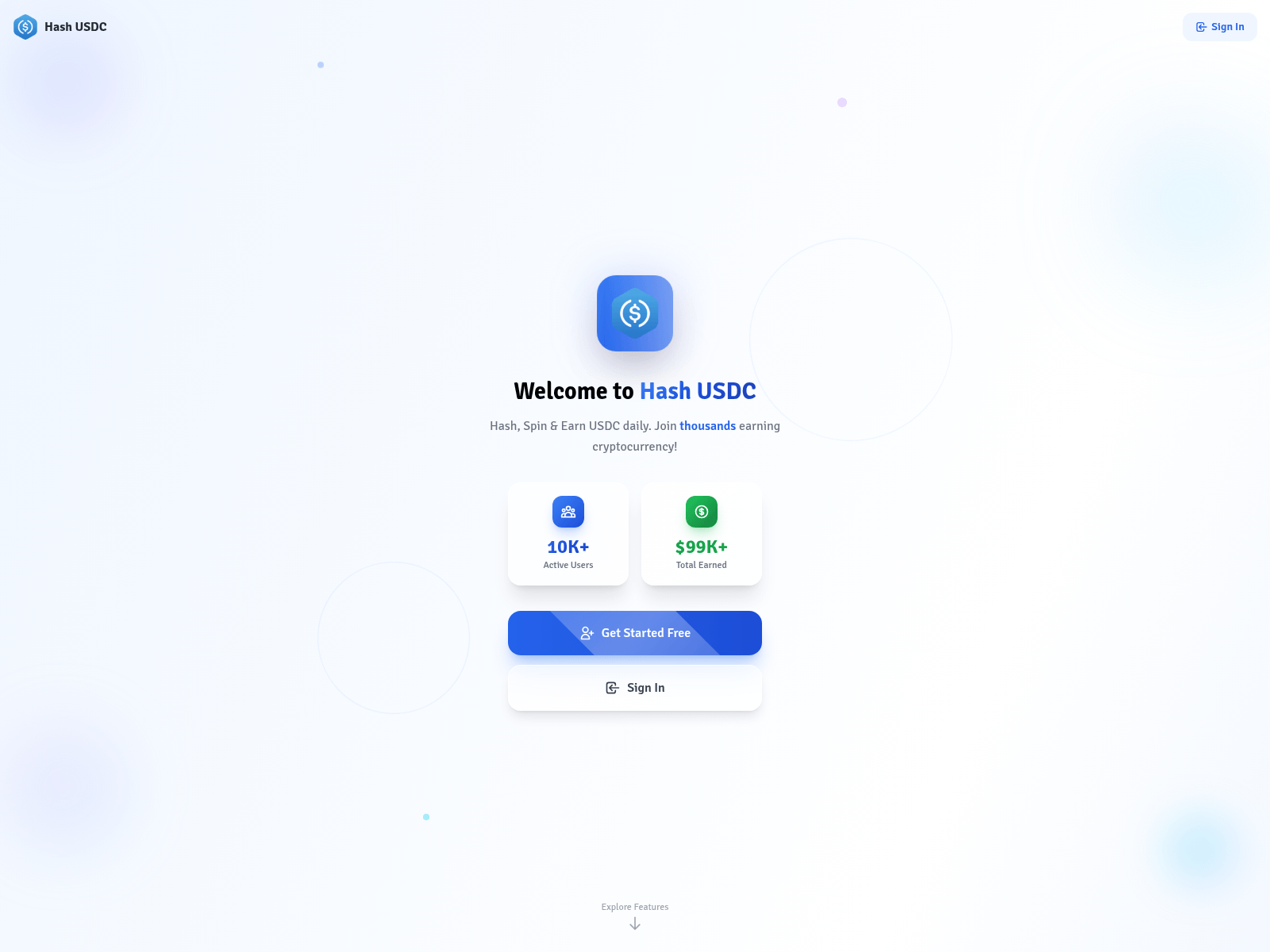 Screenshot of hashusdc.com