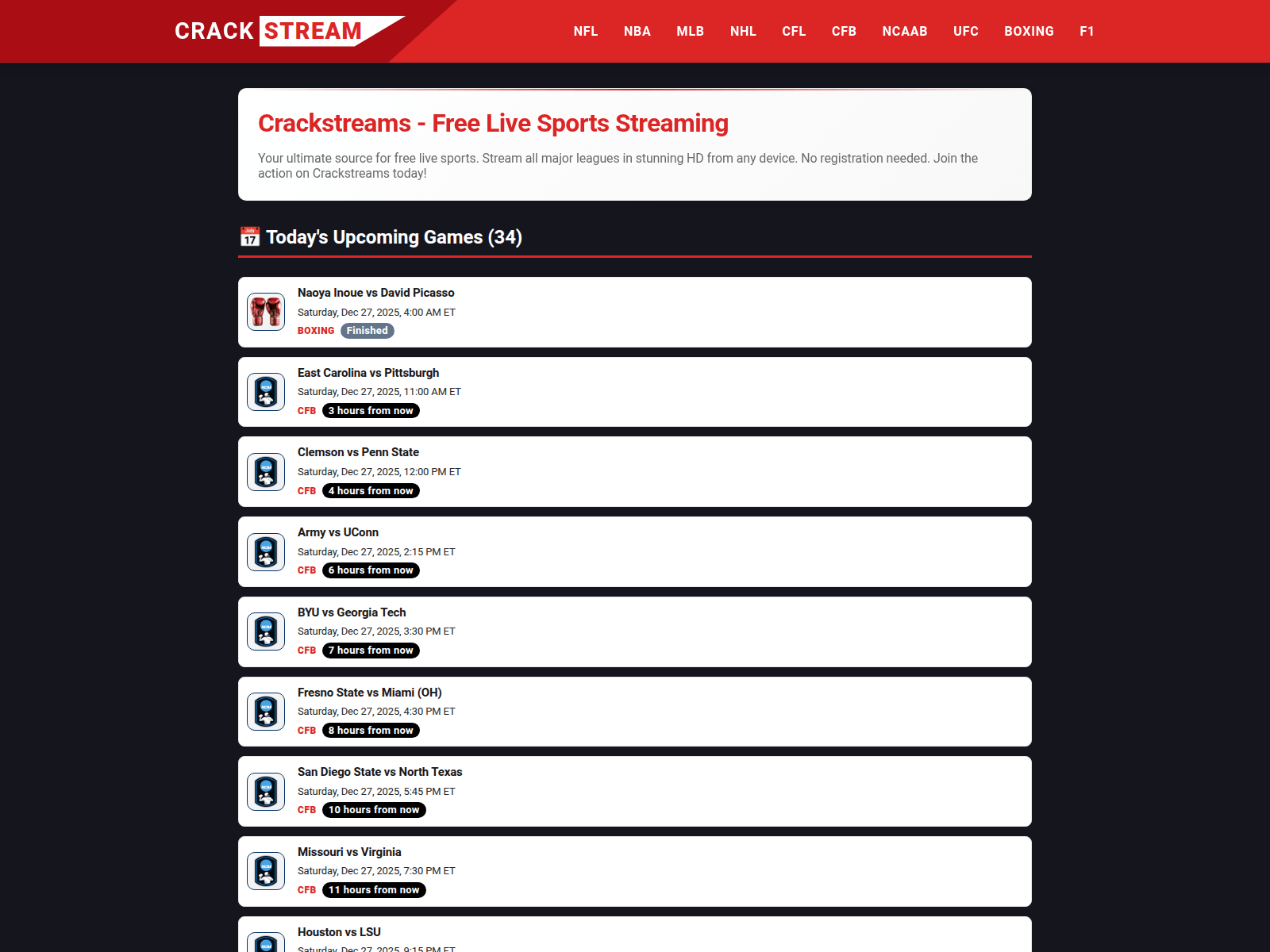 Screenshot of crackstreameast.net