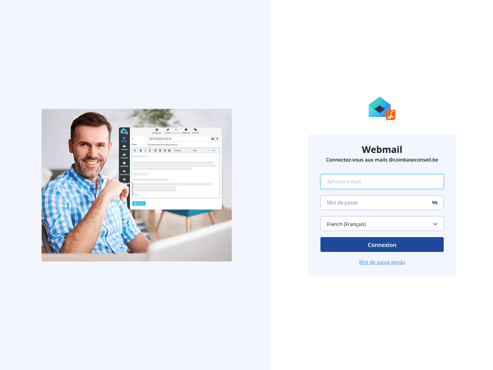 Screenshot of imap.coinbaseconseil.be