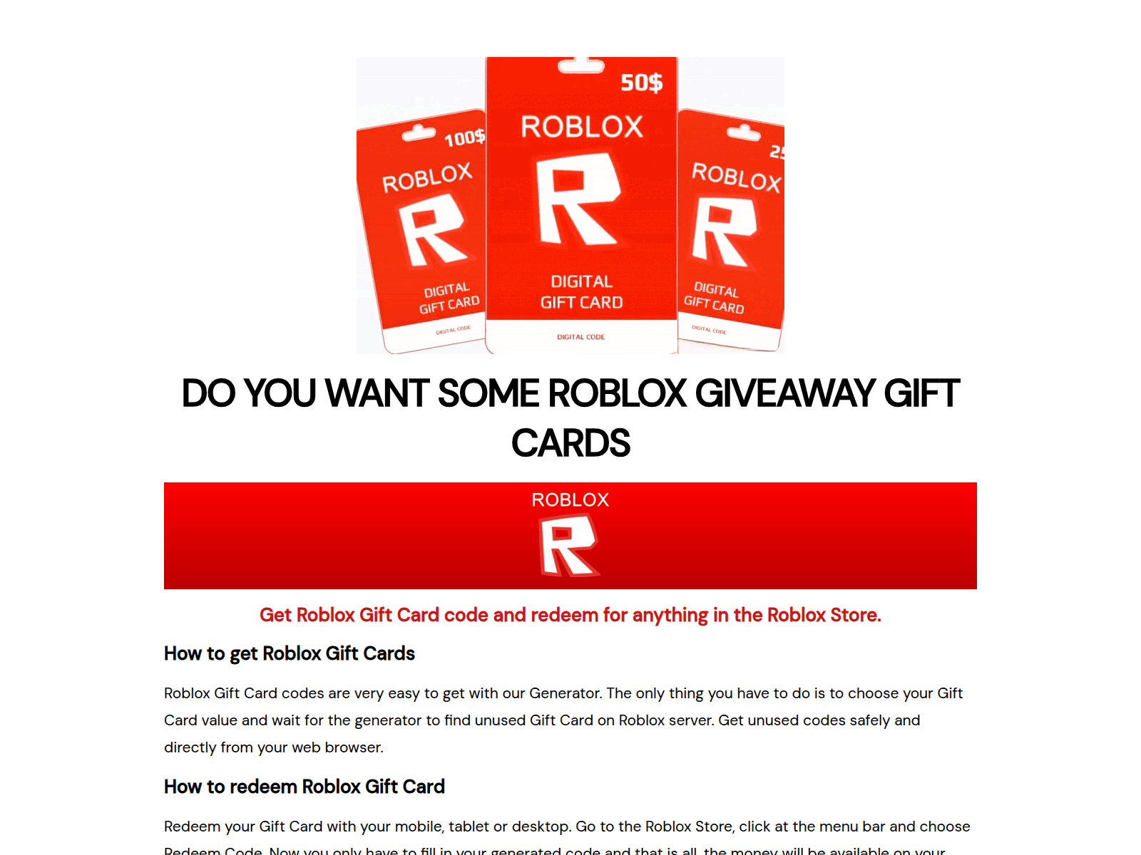Screenshot of robloxgiftcardnest.com