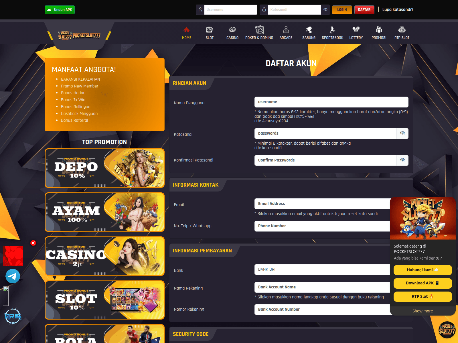 Screenshot of www.pocketslot777.cloud