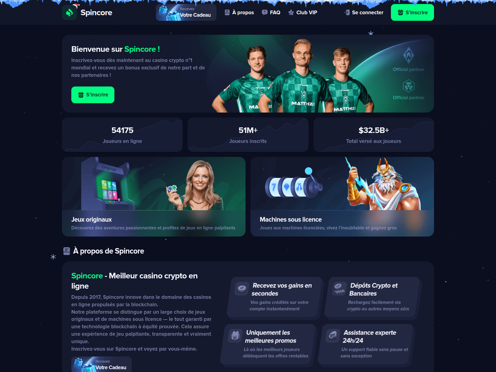 Screenshot of spincore.world