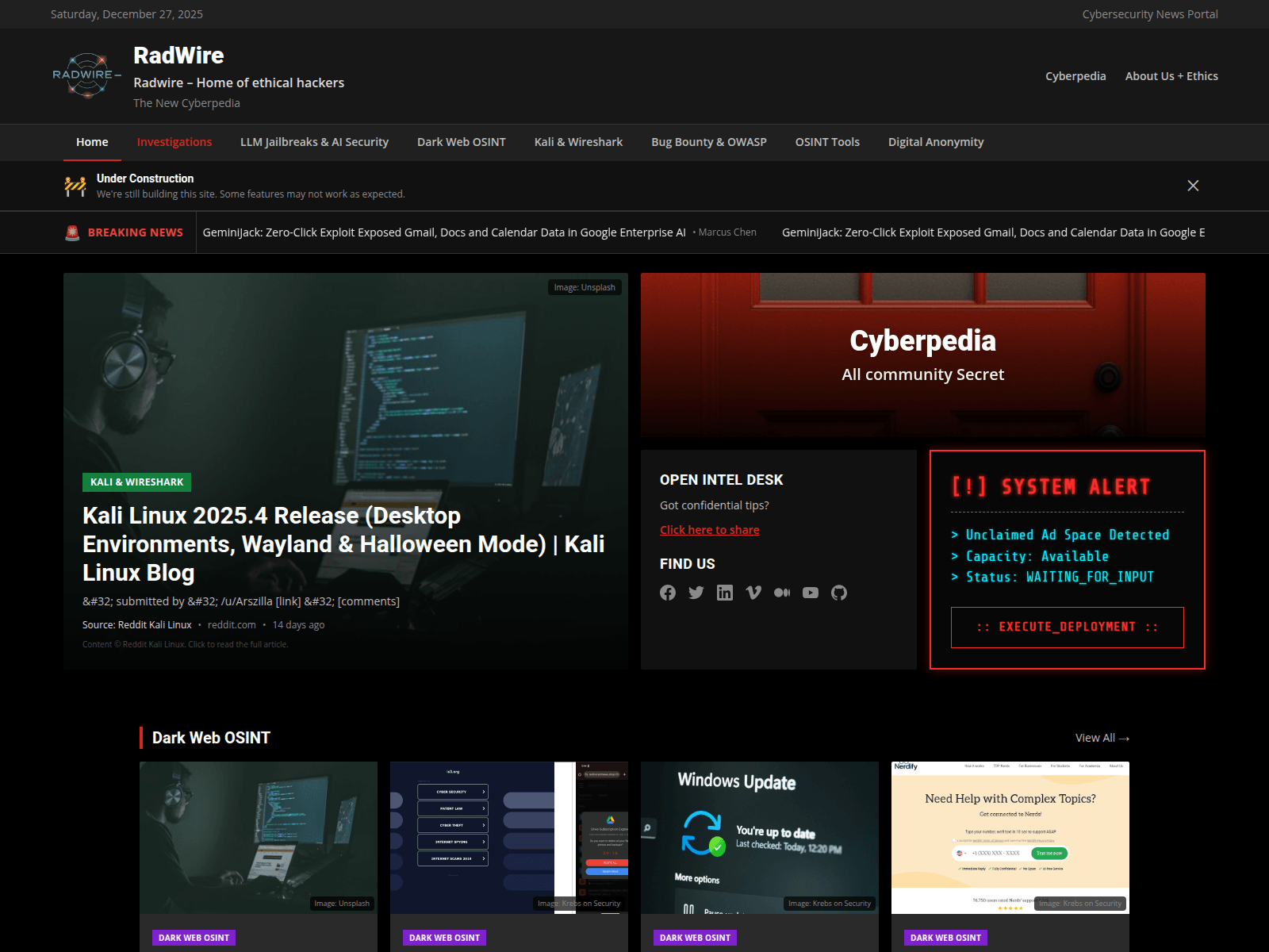 Screenshot of radwire.org