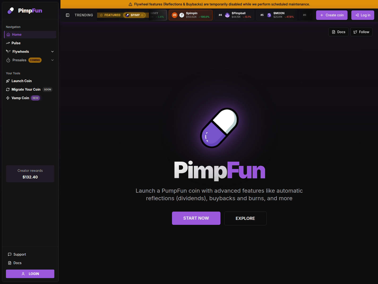 Screenshot of pimpfun.app