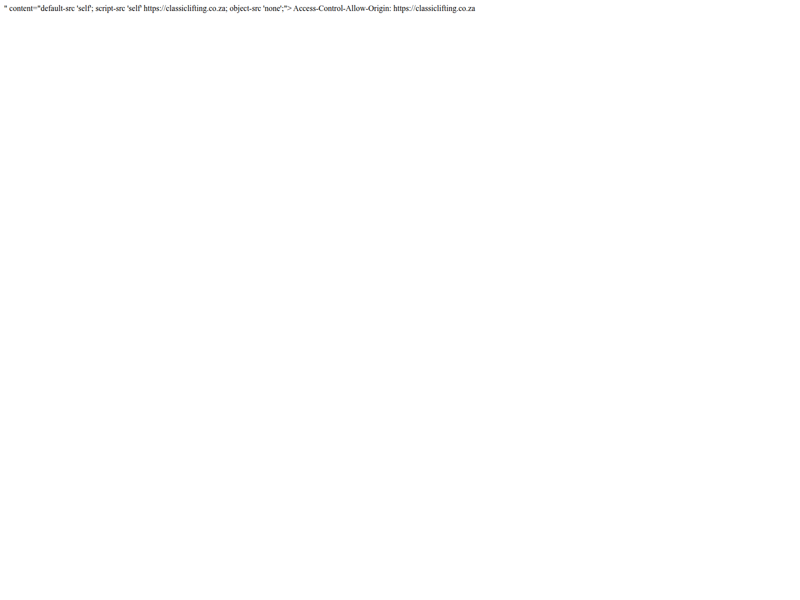 Screenshot of classiclifting.co.za