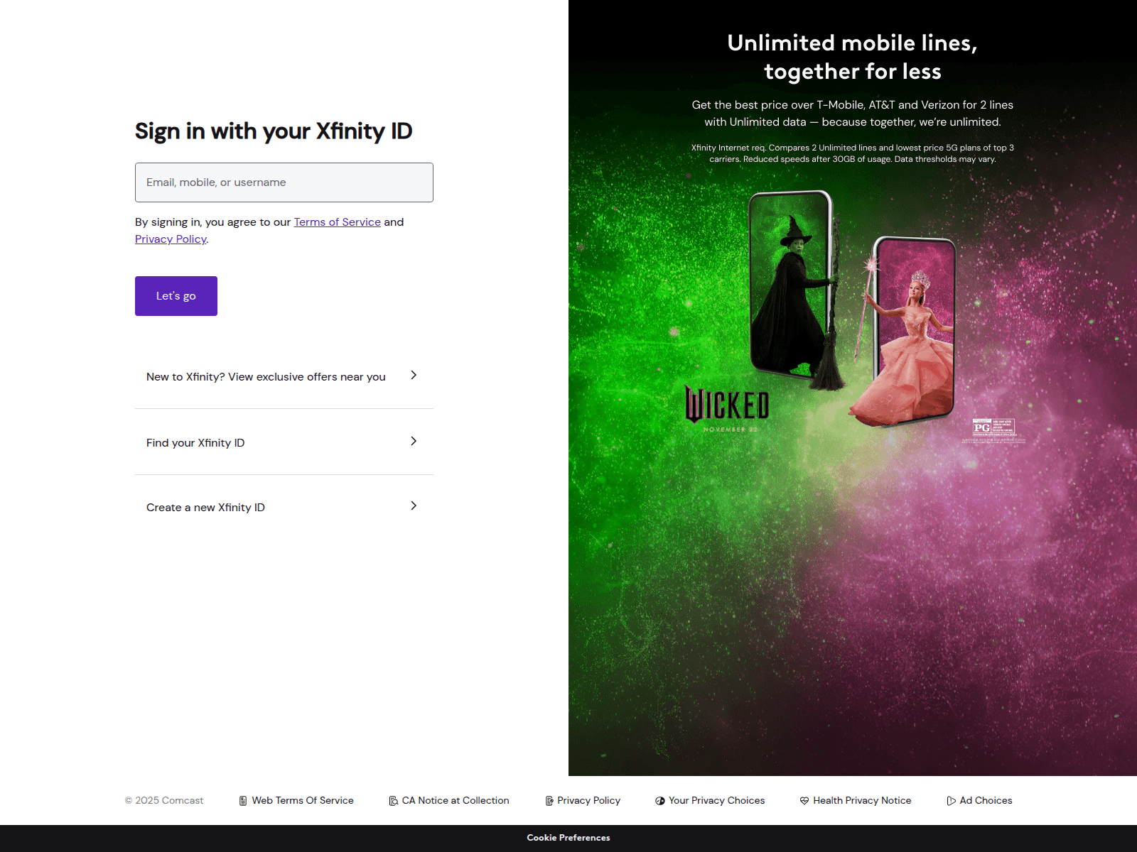 Screenshot of 0authxfinity.vercel.app