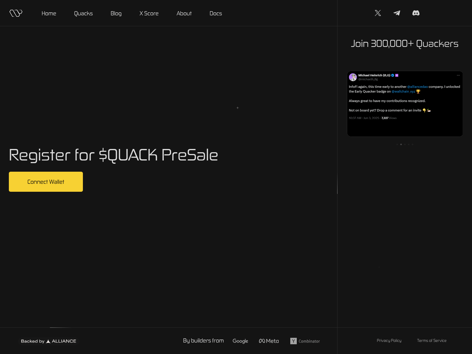Screenshot of quacking.app