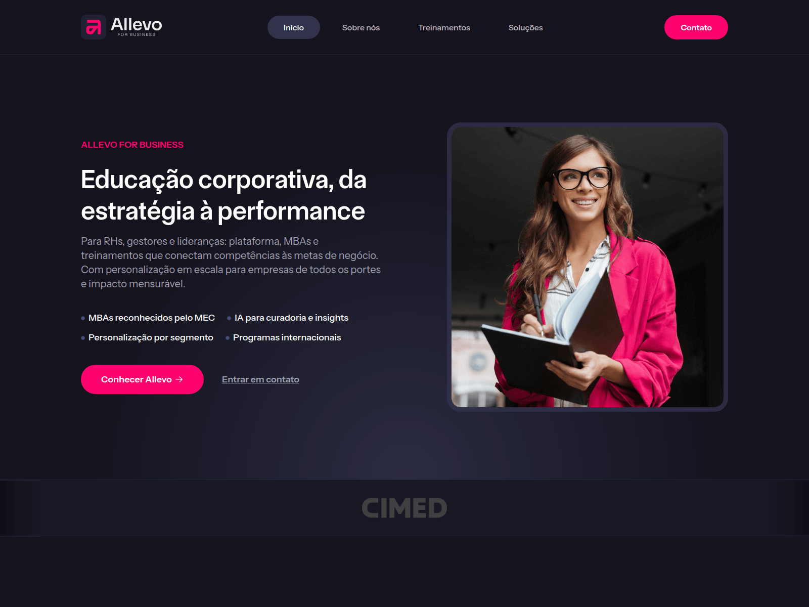 Screenshot of business.allevo.com