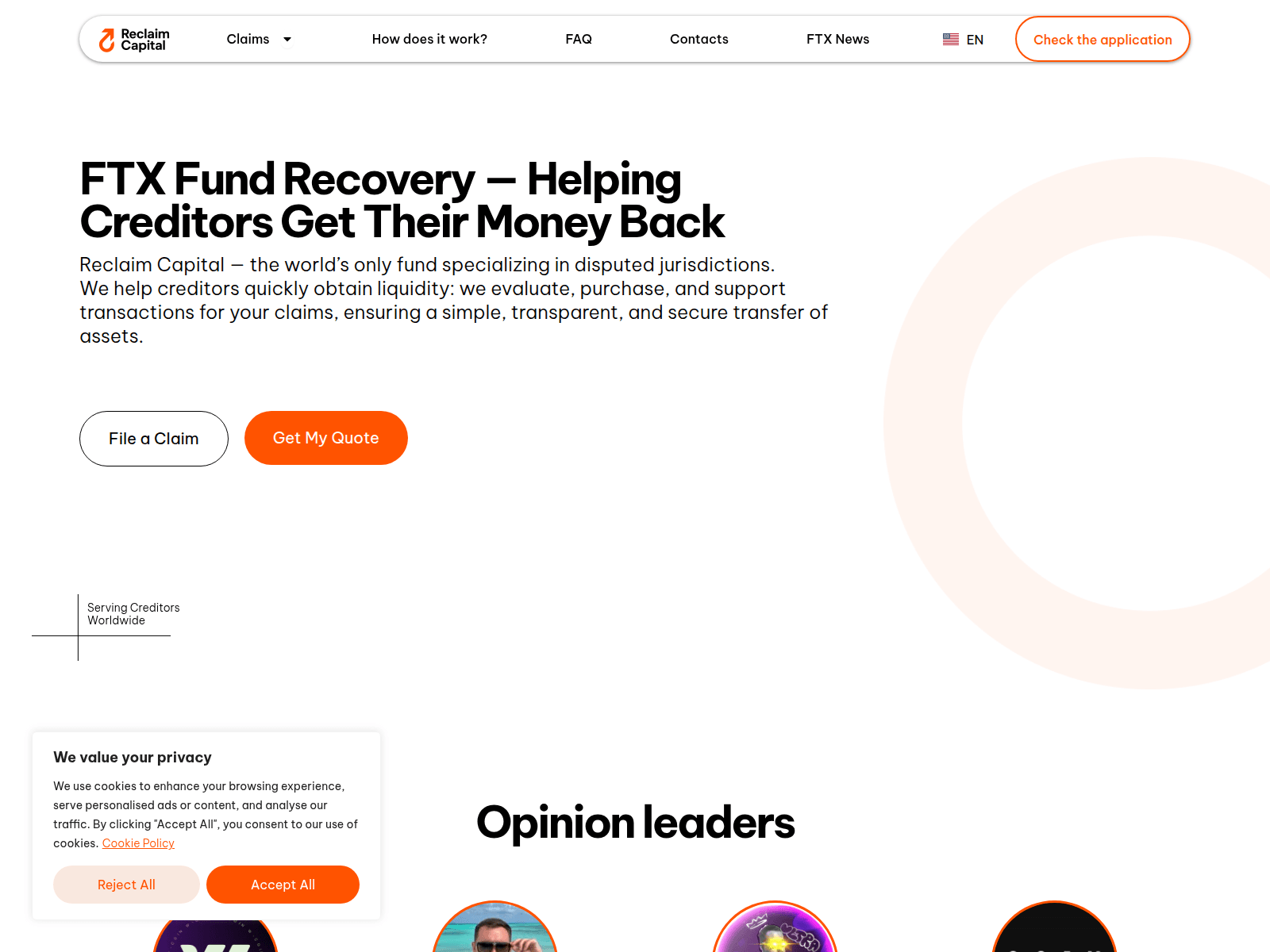 Screenshot of reclaim-capital.com