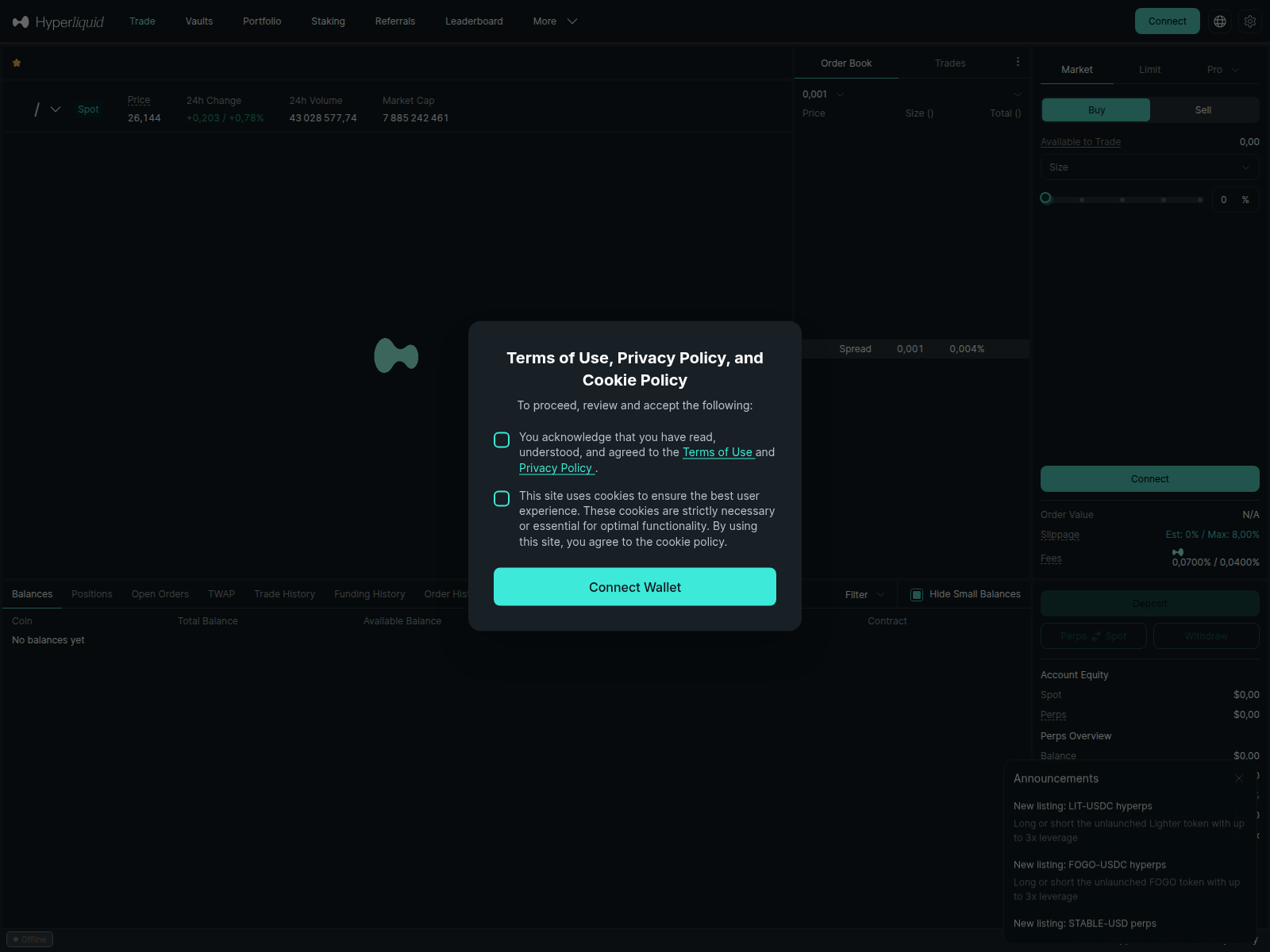 Screenshot of app.hyperliquid.xyz.patrosec.ro