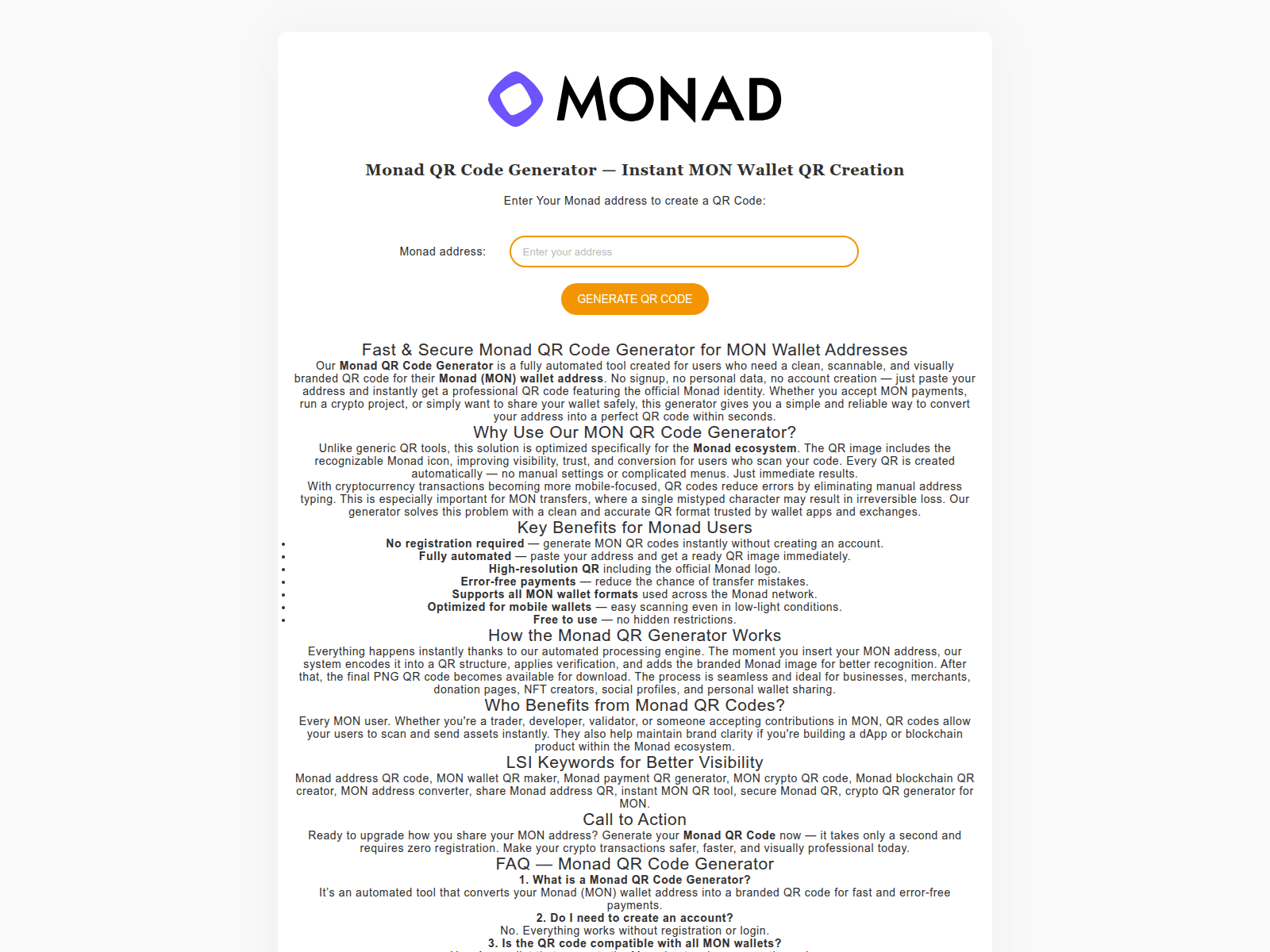 Screenshot of mon-qr-code-generator.com