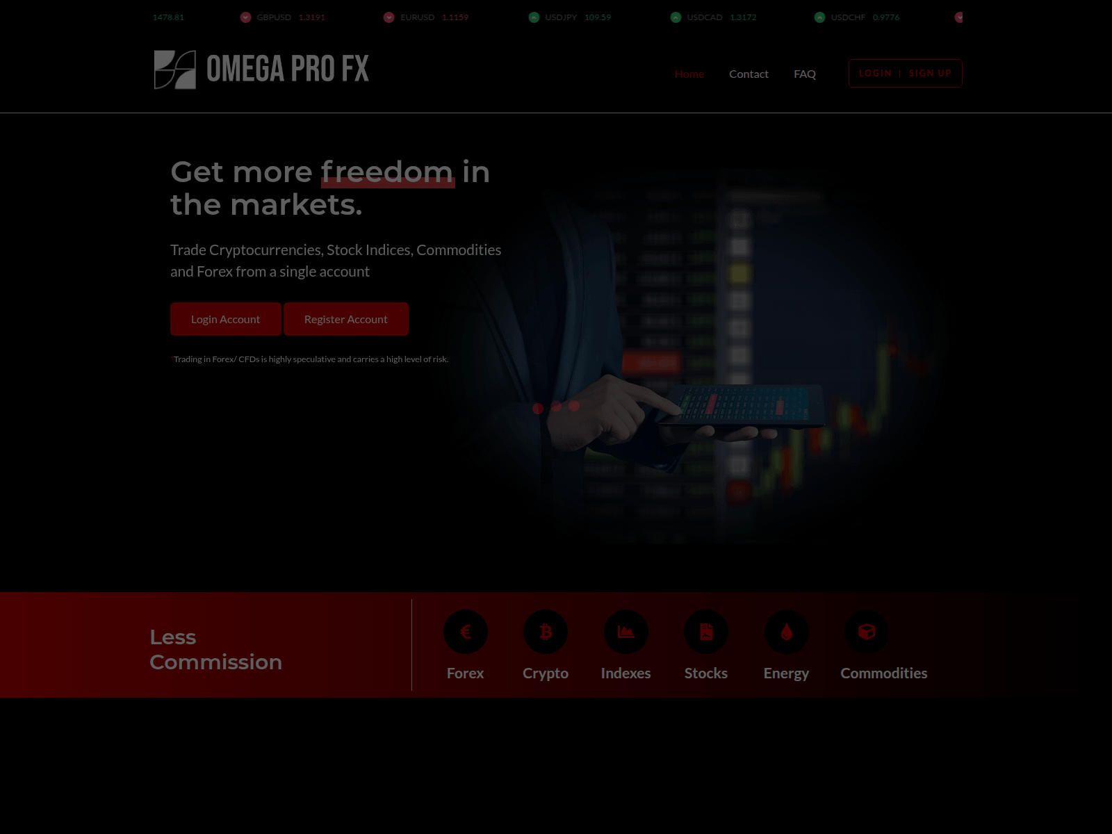 Screenshot of fx.omegaprofx.com