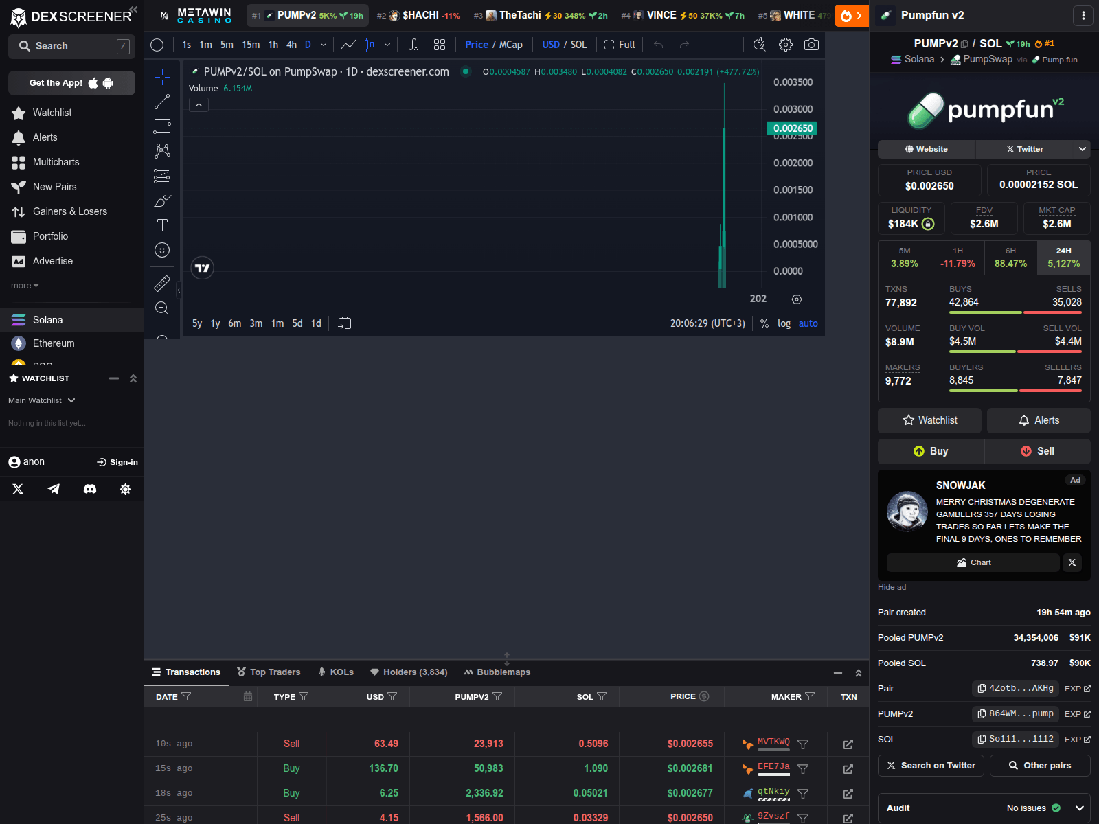 Screenshot of pumpv2.buytoken.live