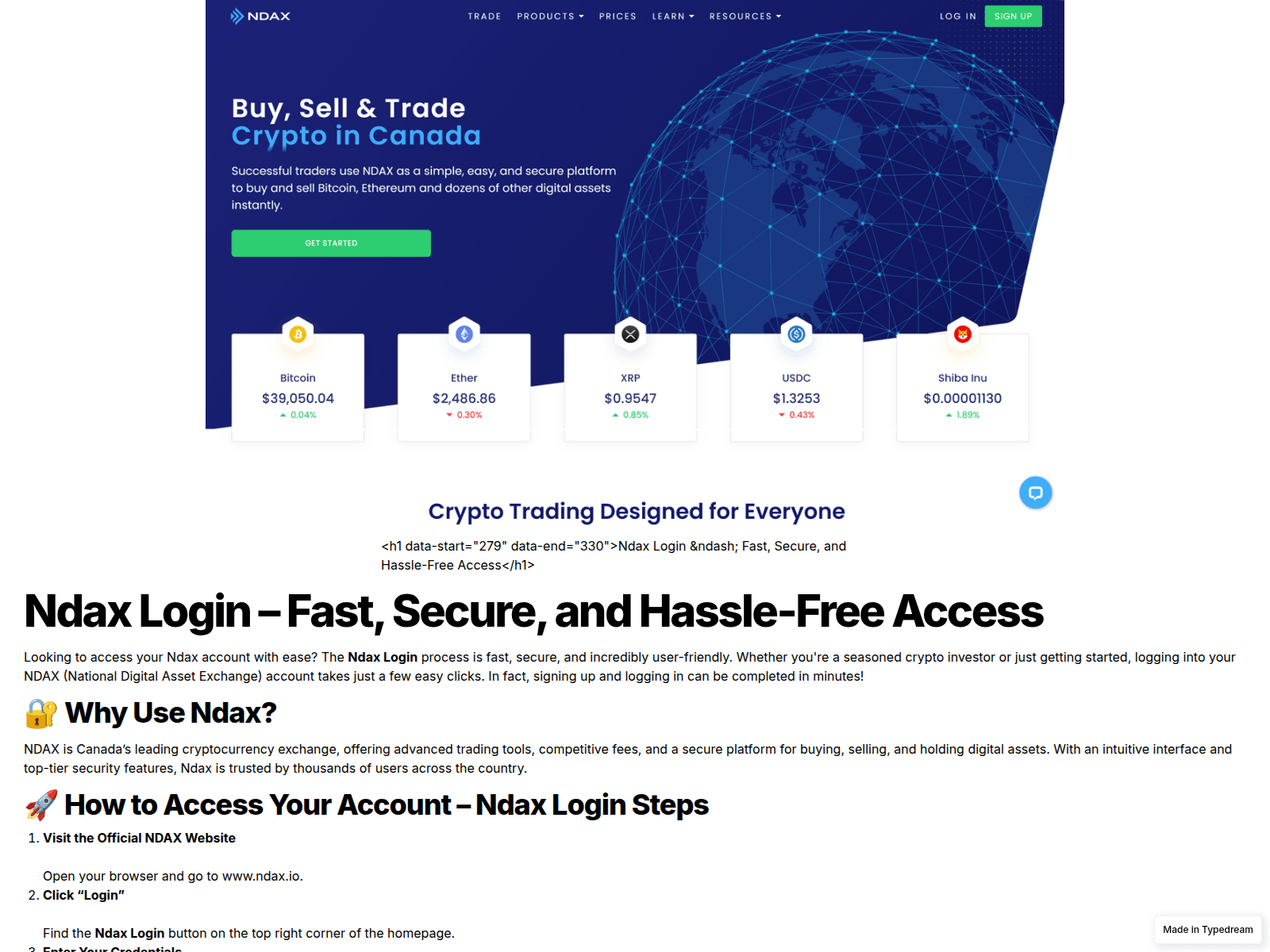 Screenshot of secure-web-ndxxa-cdns.typedream.app