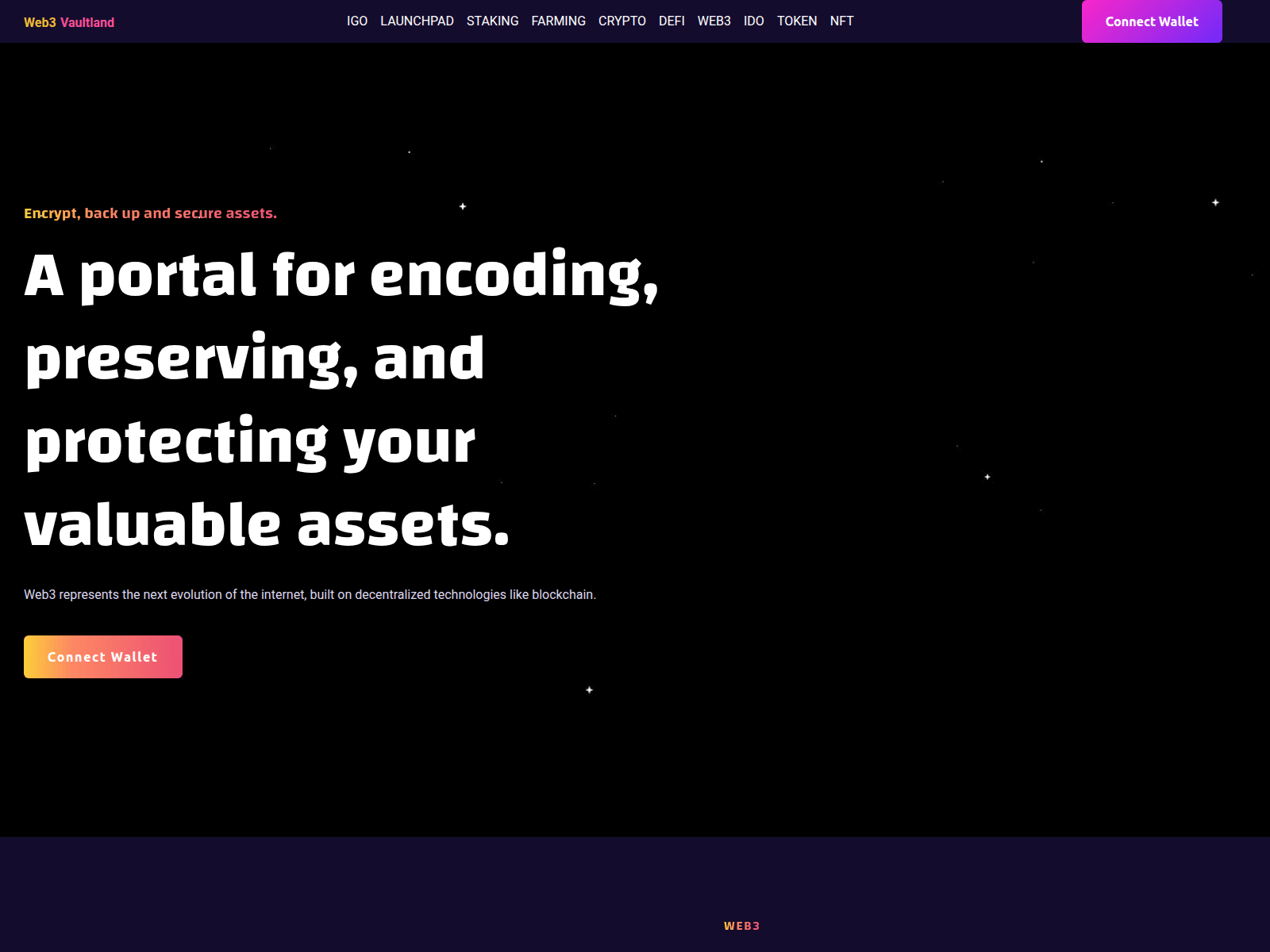 Screenshot of web3-vaultland.com