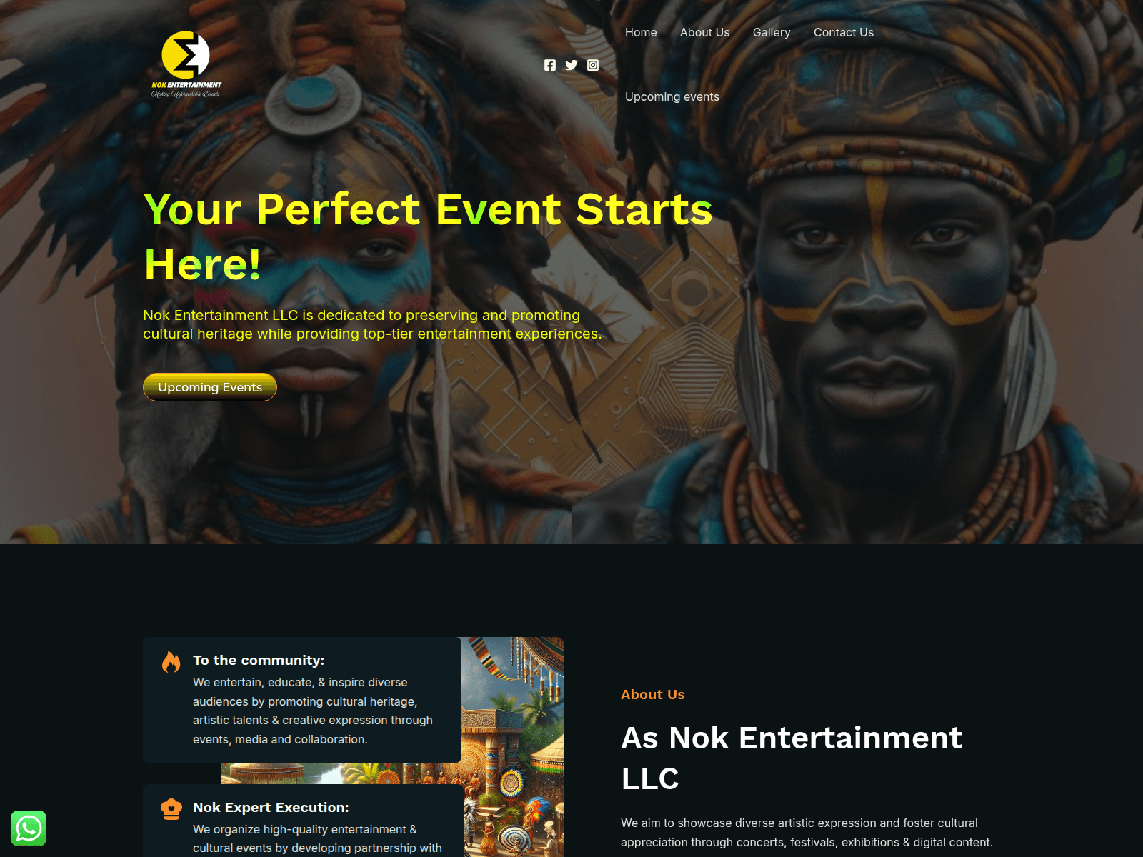 Screenshot of nokentertainment.com
