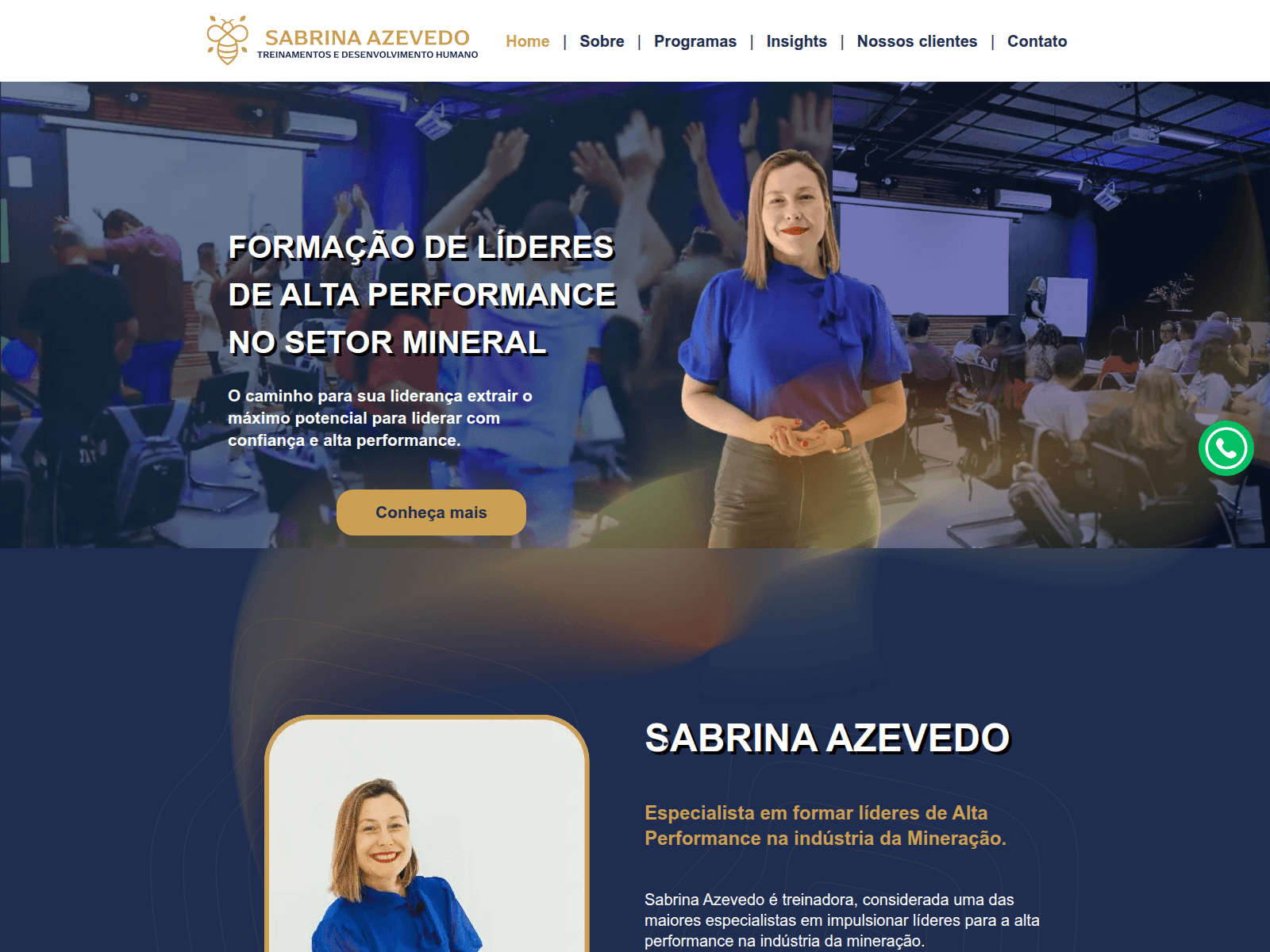 Screenshot of sabrinaazevedotrainer.com.br