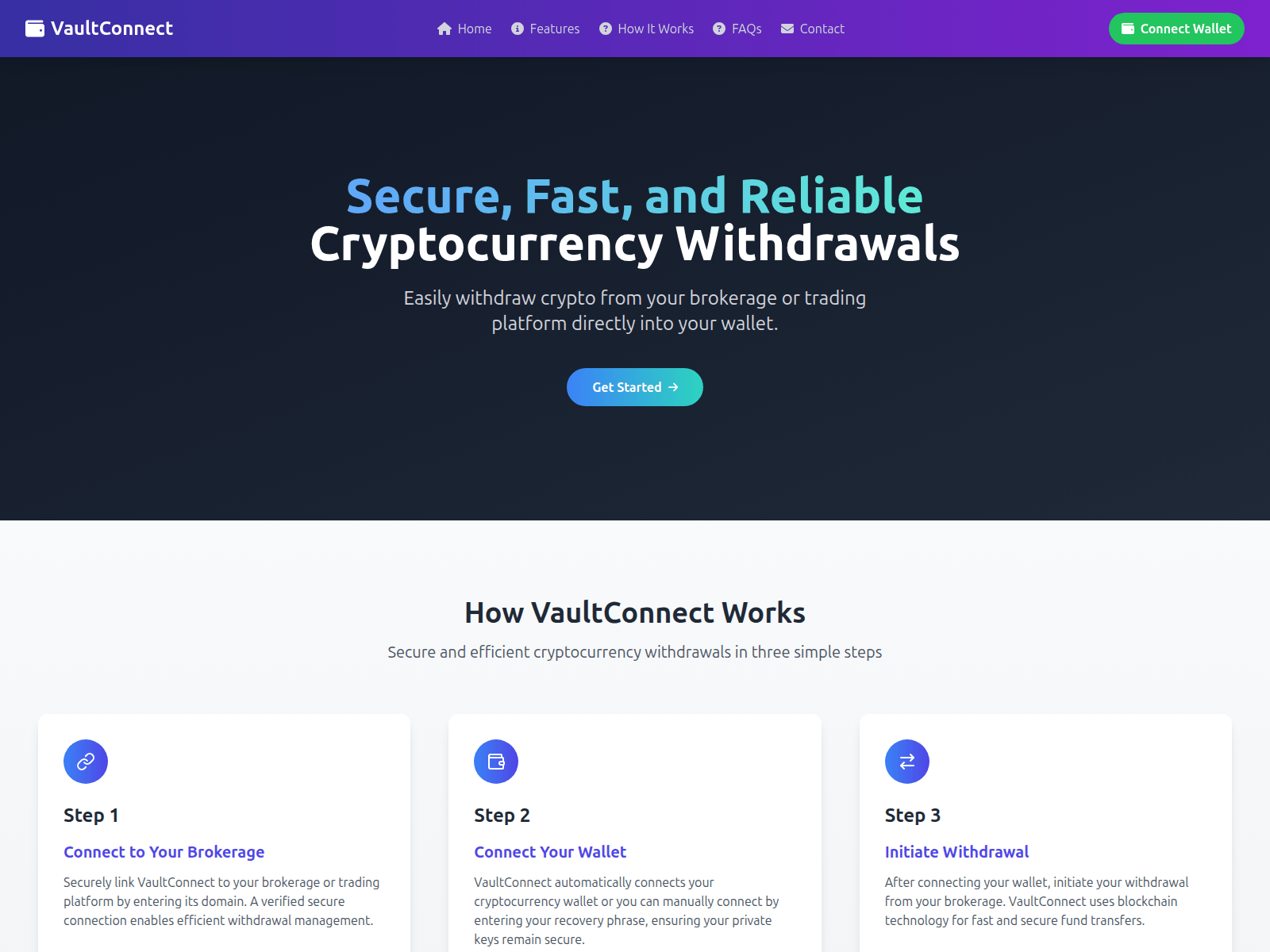 Screenshot of securevaultwallet.pages.dev