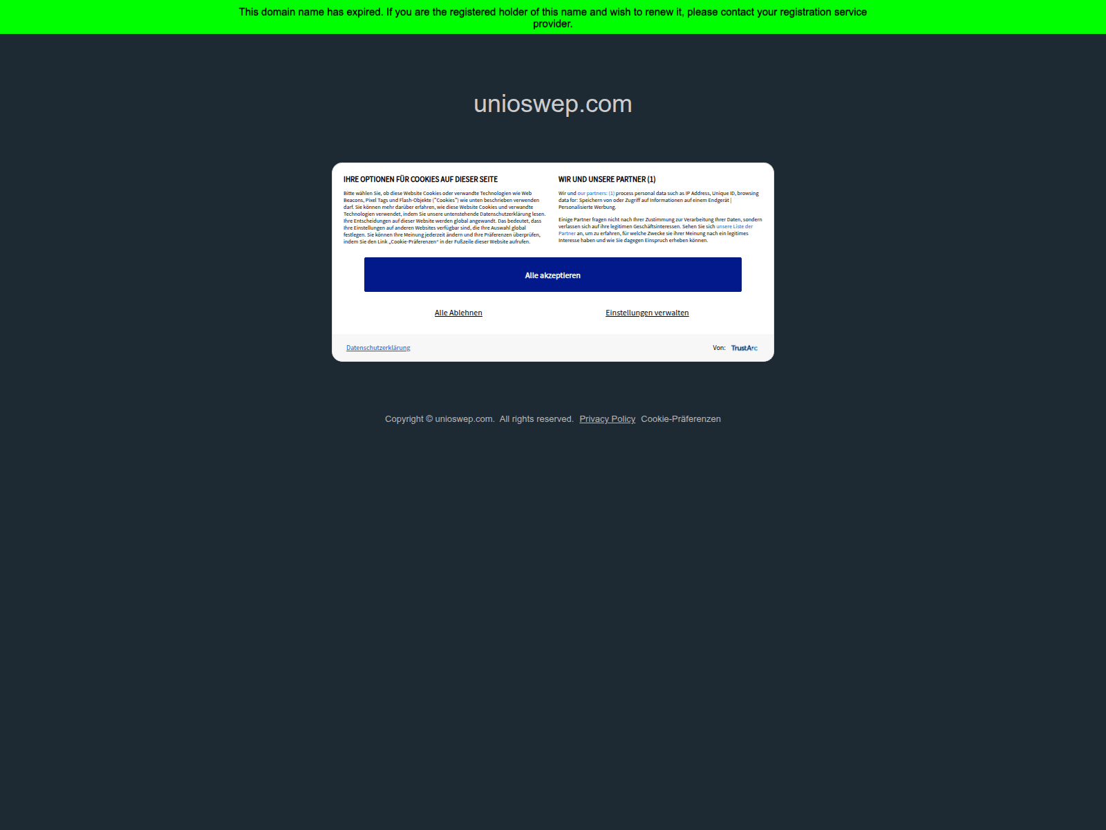 Screenshot of unioswep.com