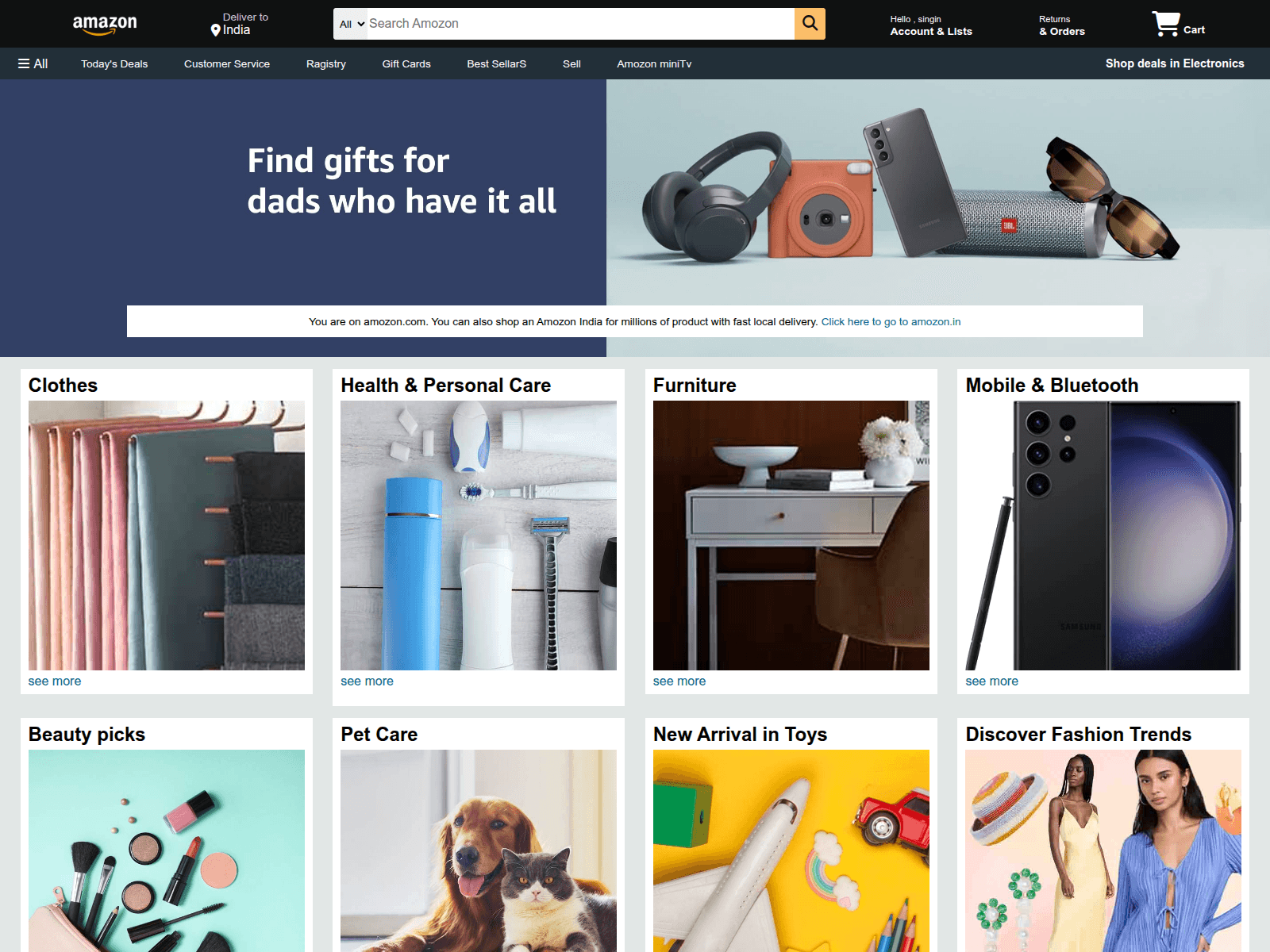 Screenshot of amazon-clone-mocha-nine.vercel.app