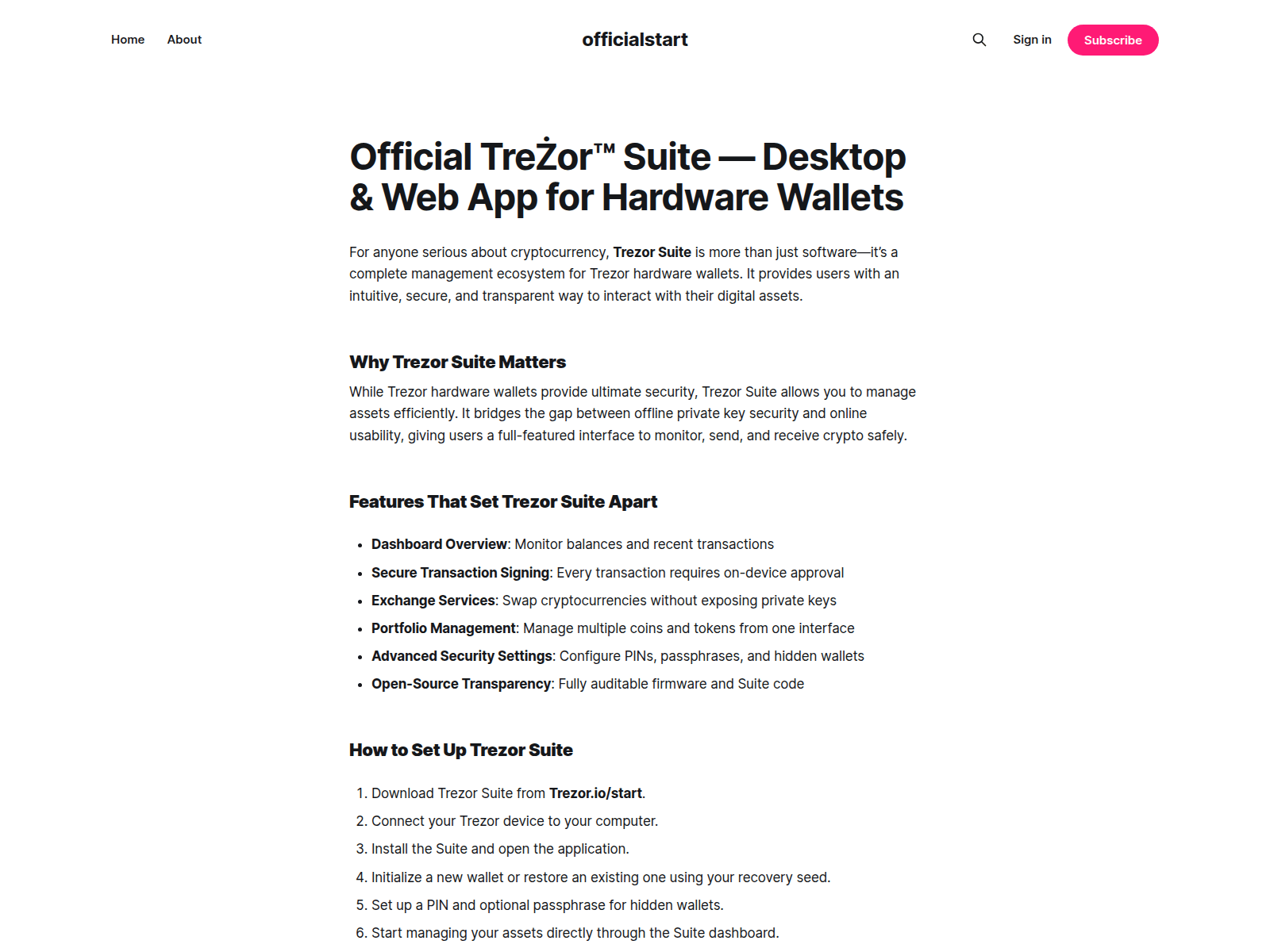 Screenshot of officialstart.ghost.io