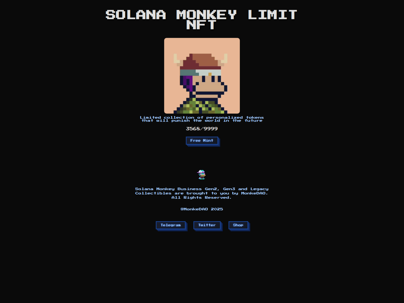 Screenshot of solanamonkey.me
