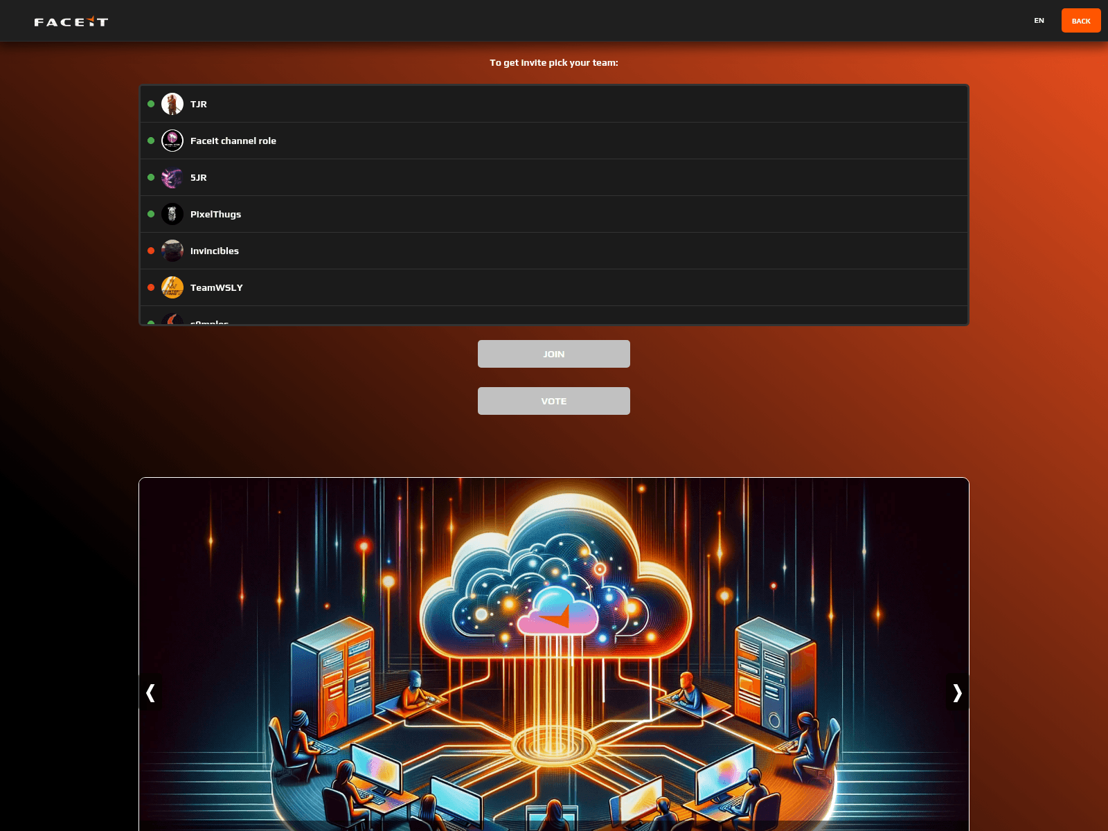 Screenshot of faceit.eng-vertex-club.com