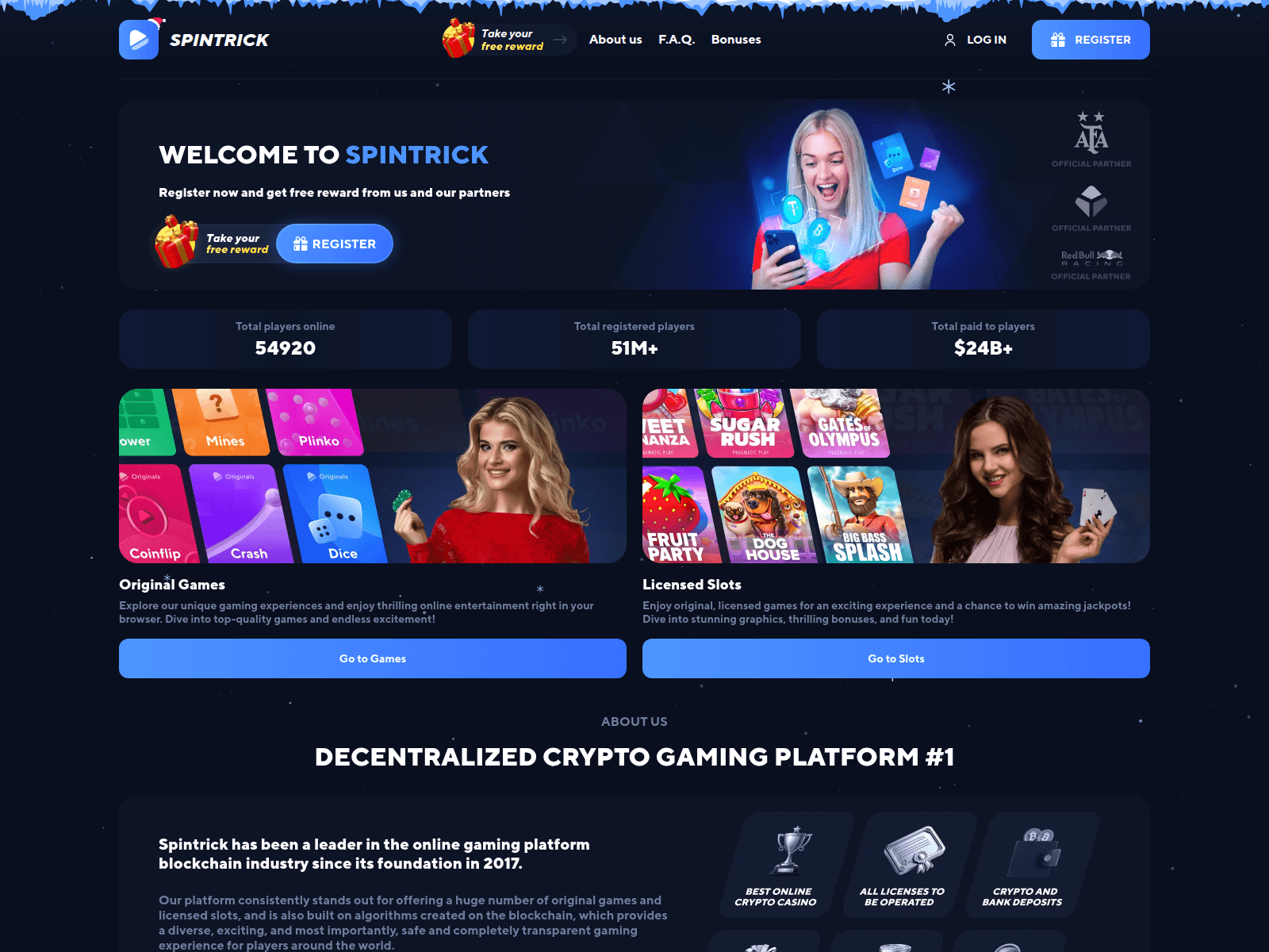 Screenshot of spintrick.com