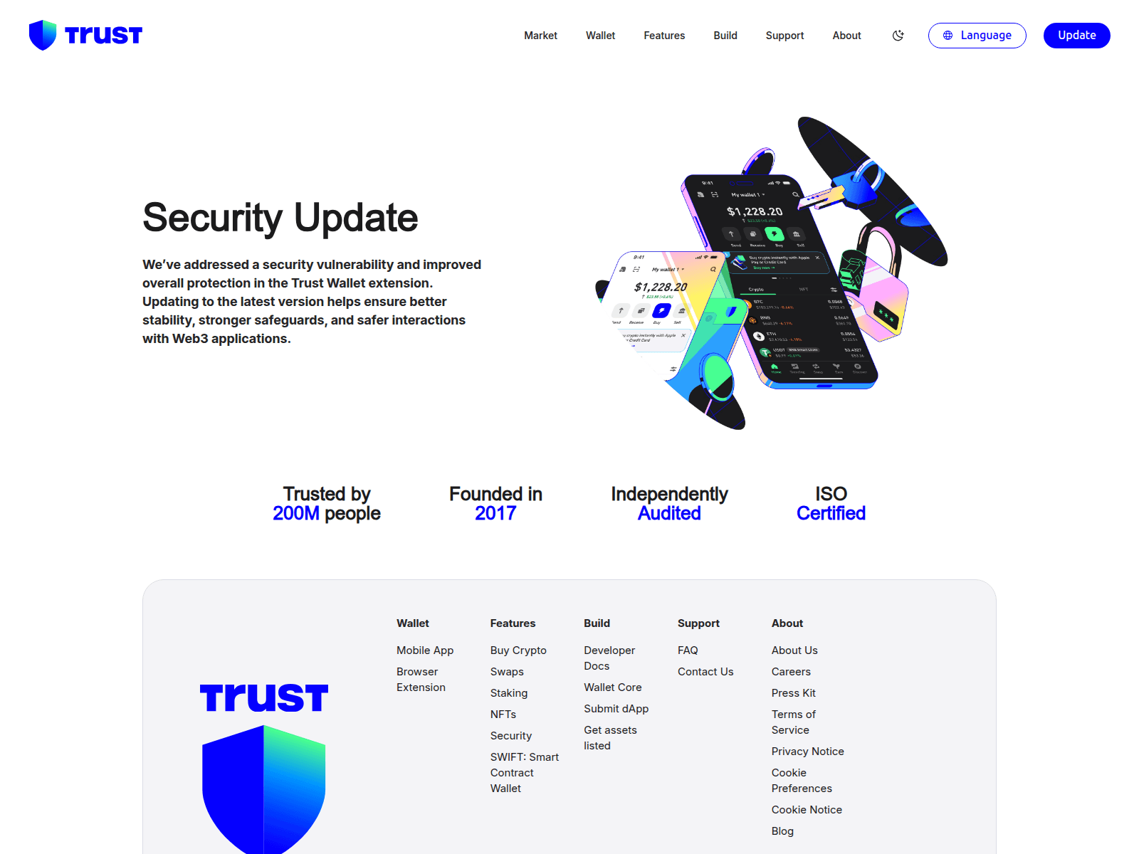 Screenshot of update.trustwallet-fix.com