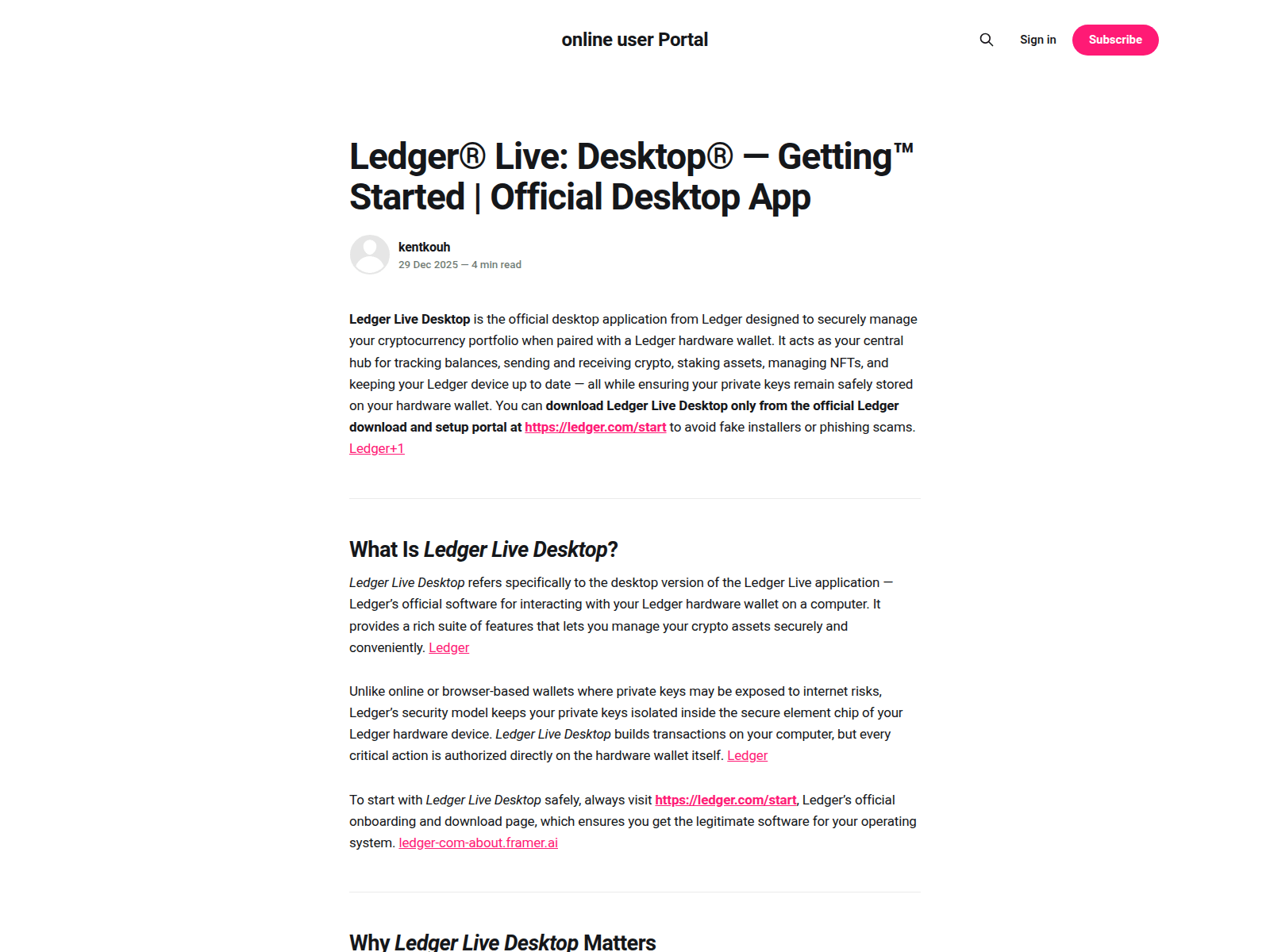 Screenshot of onlineuserportal.ghost.io