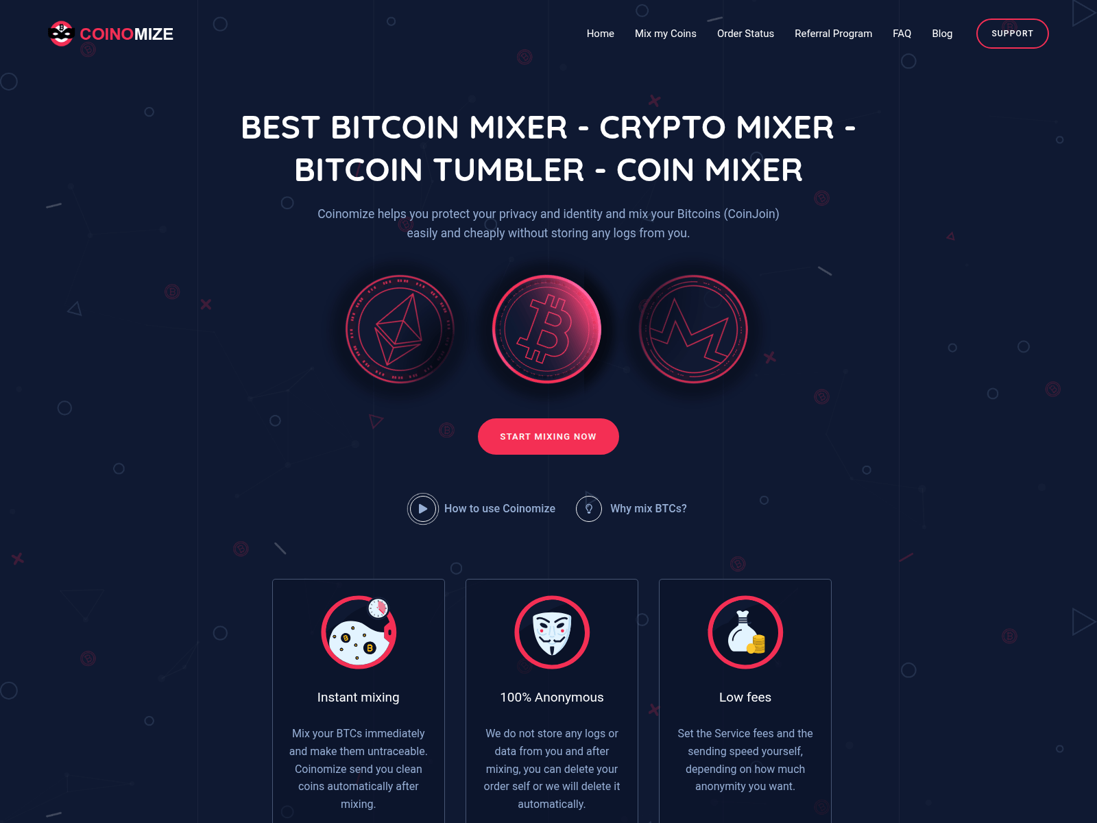Screenshot of coinomize.ch