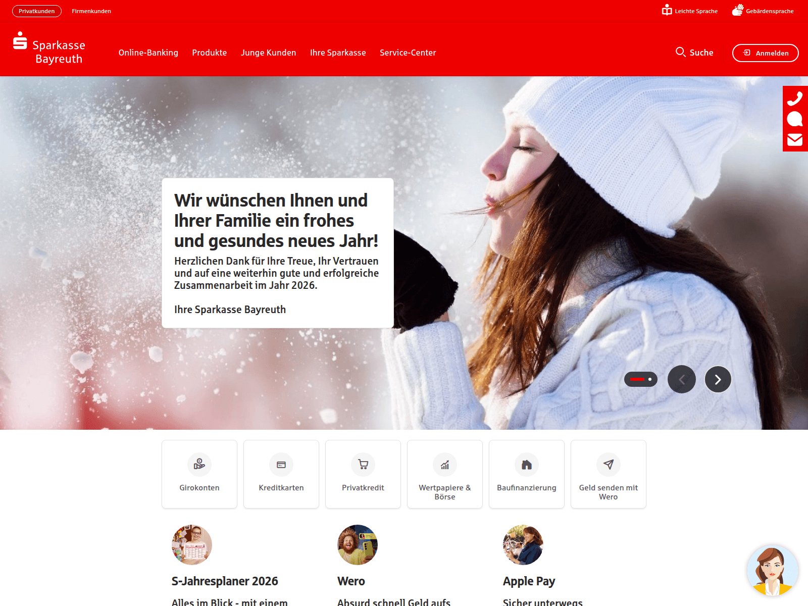 Screenshot of sparkassebayreuth.com