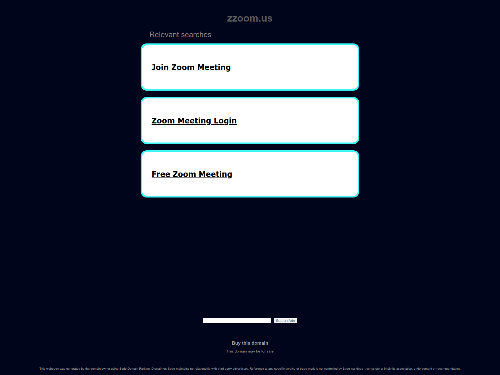 Screenshot of us06web.zzoom.us