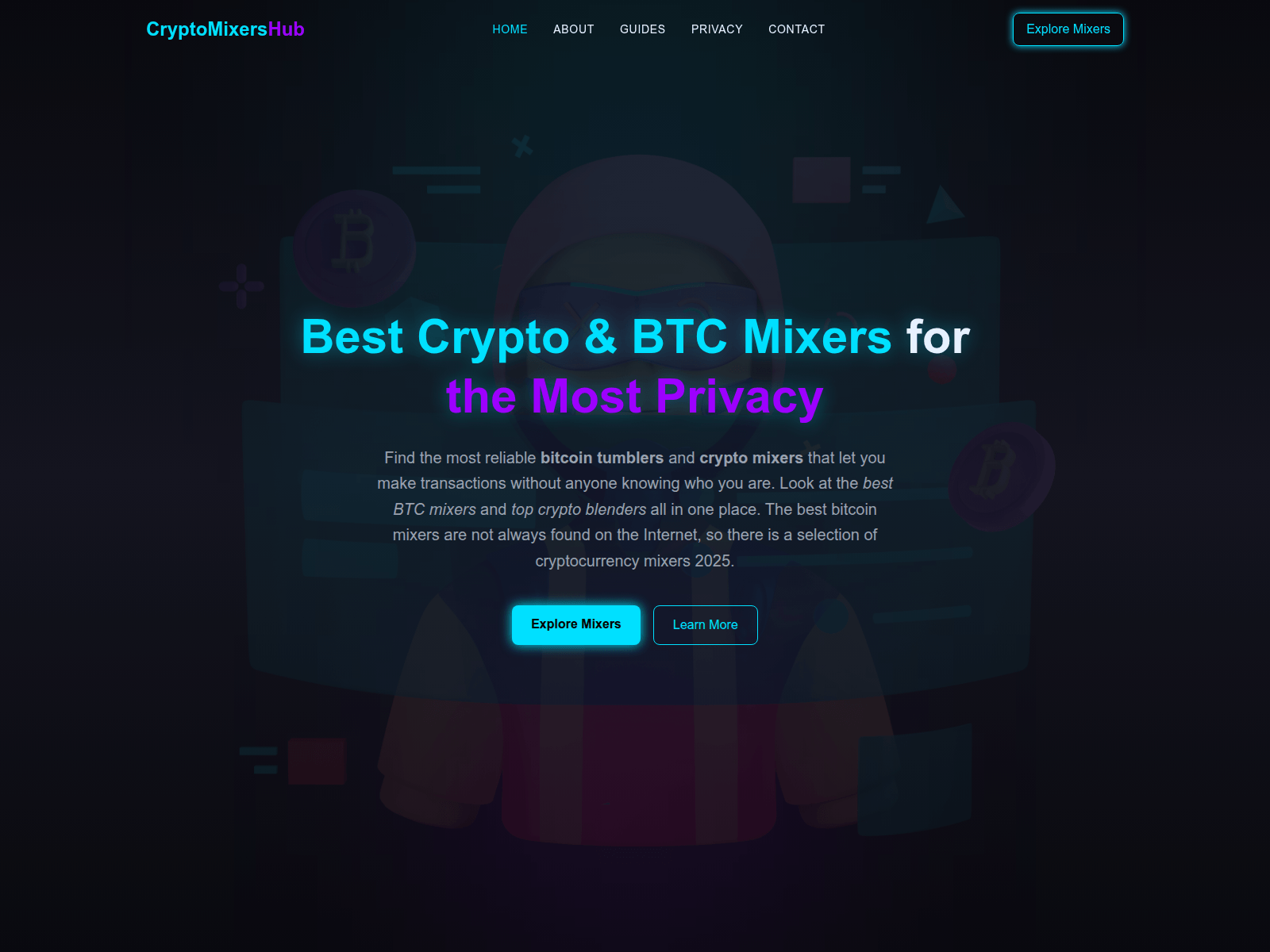 Screenshot of cryptomixershub.net