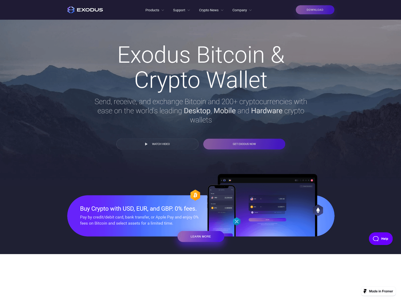 Screenshot of exodus-web3-walet.framer.ai