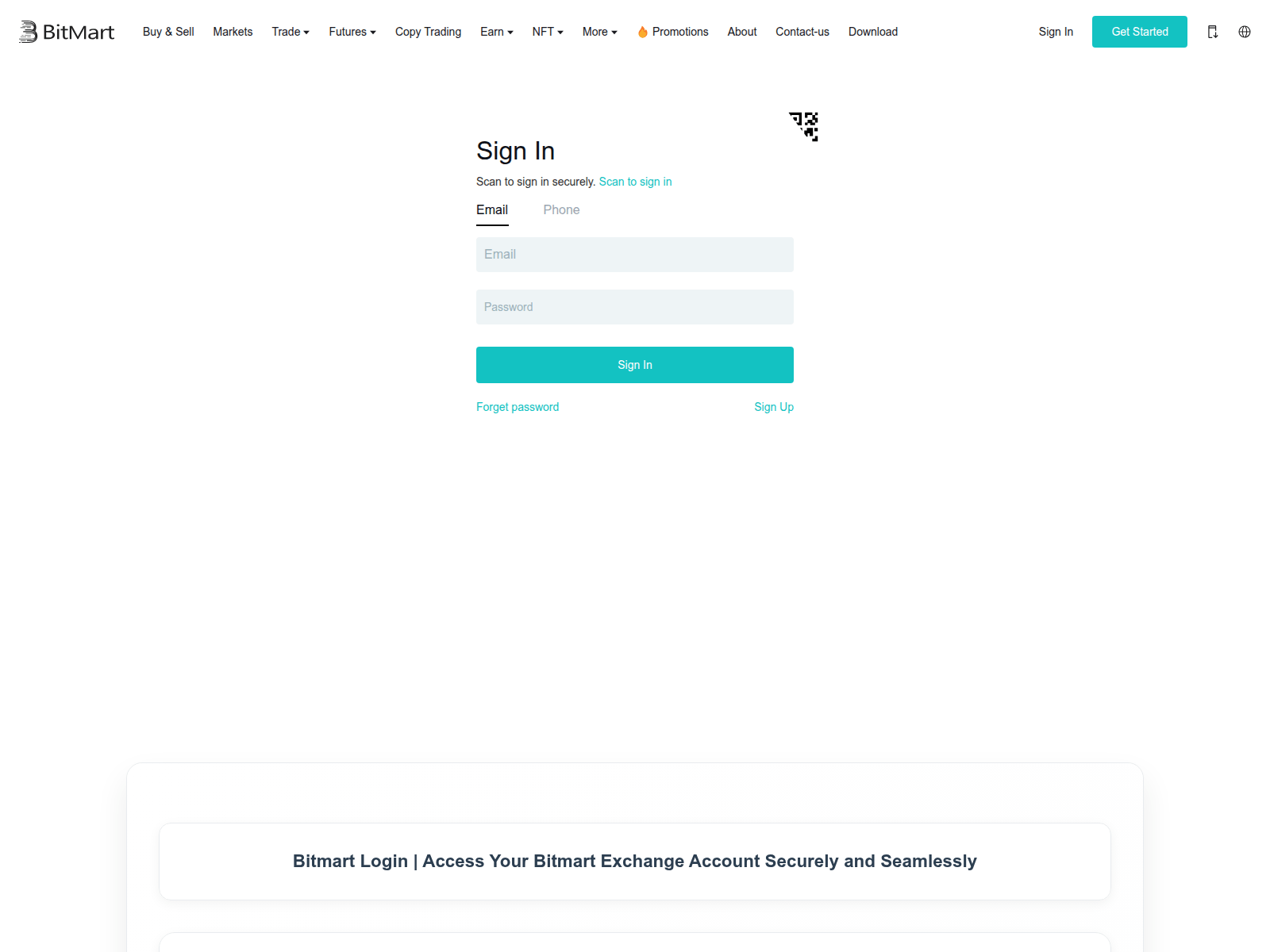 Screenshot of www.bitmart-login.at