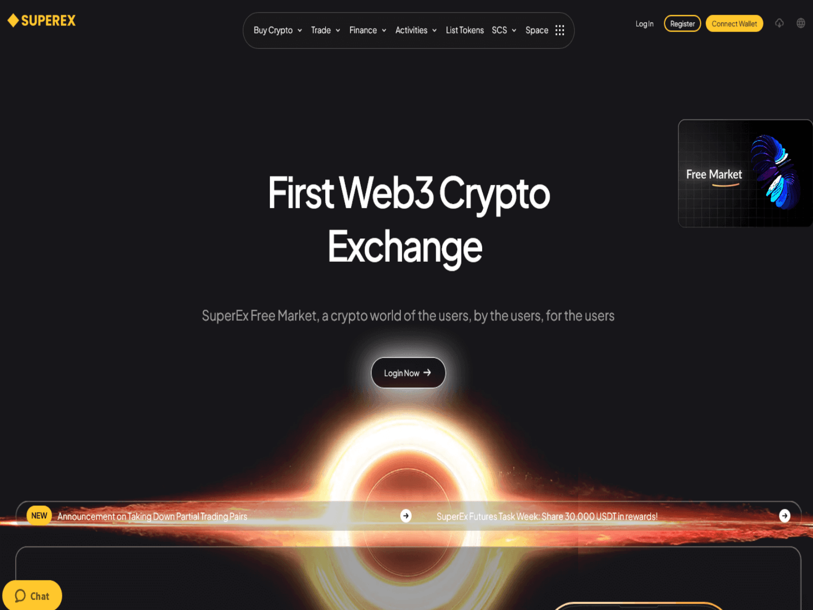 Screenshot of superex-exchange.com