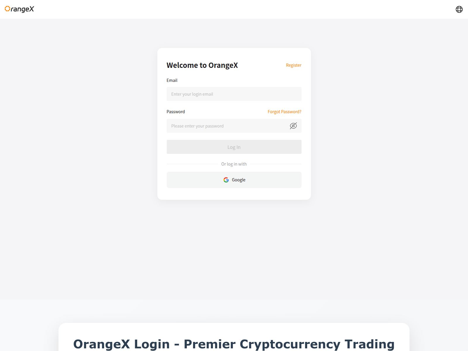 Screenshot of www.orangex-login.at
