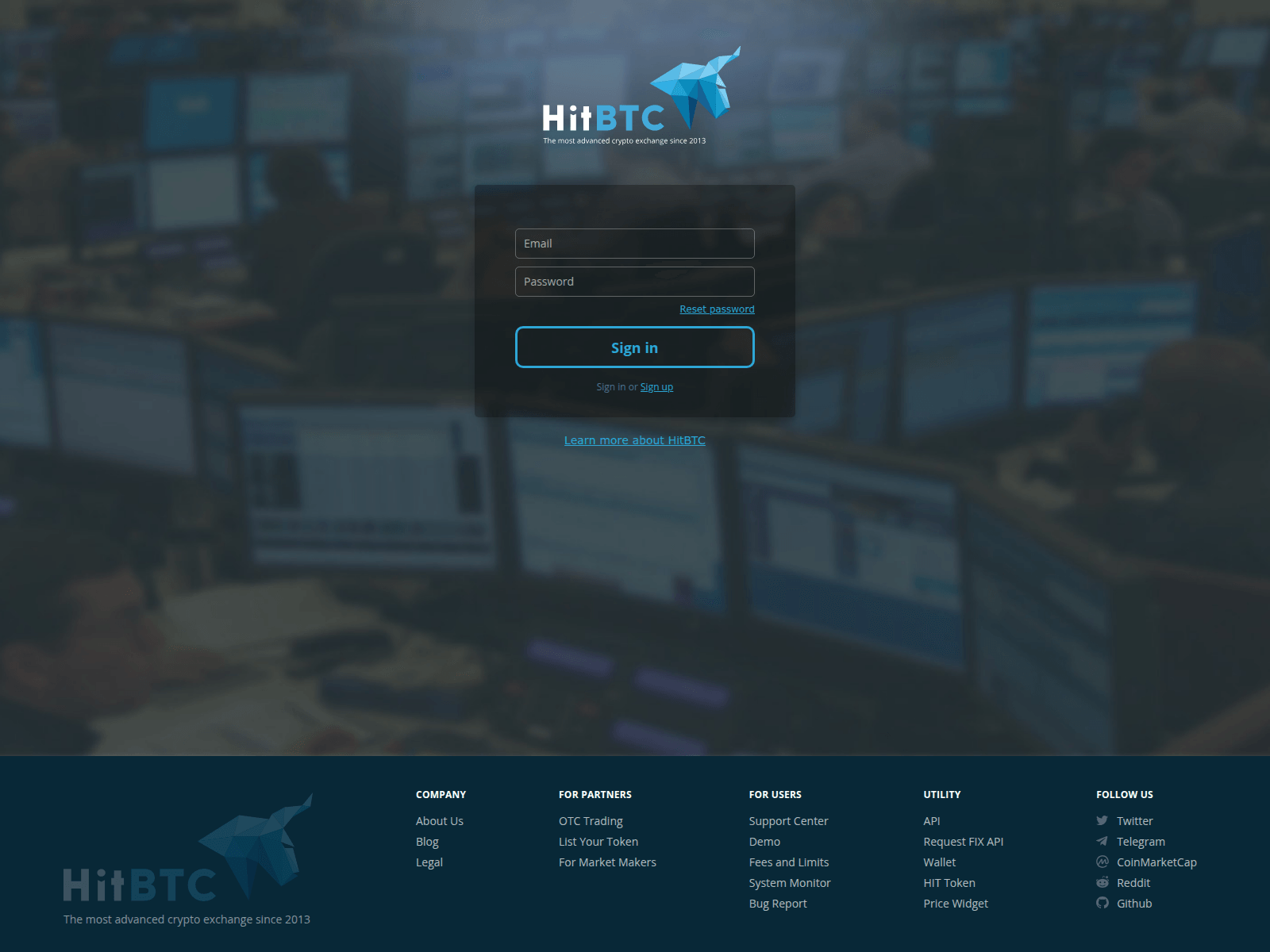 Screenshot of www.hitbtc-login.com