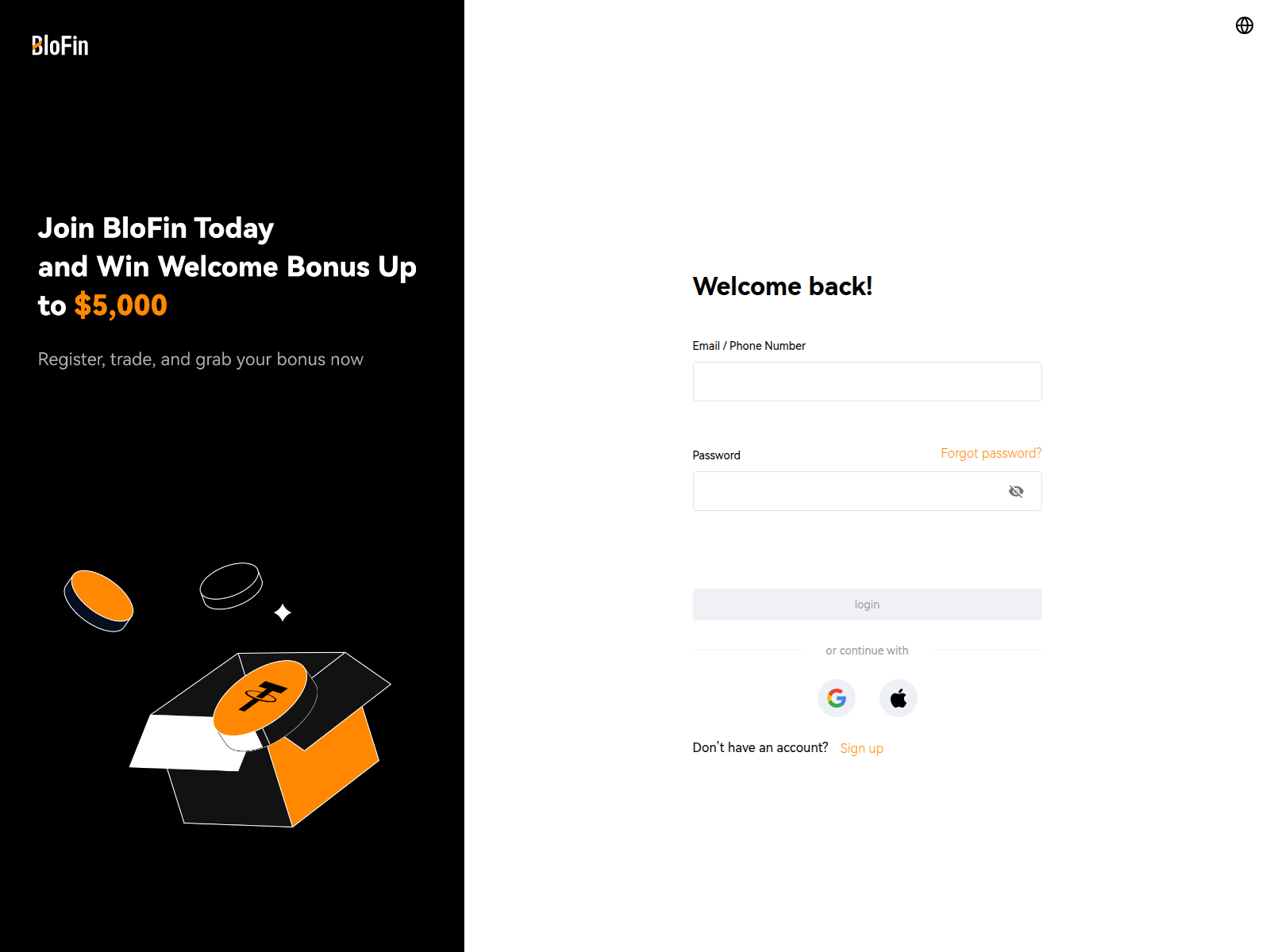 Screenshot of blofin-web.at